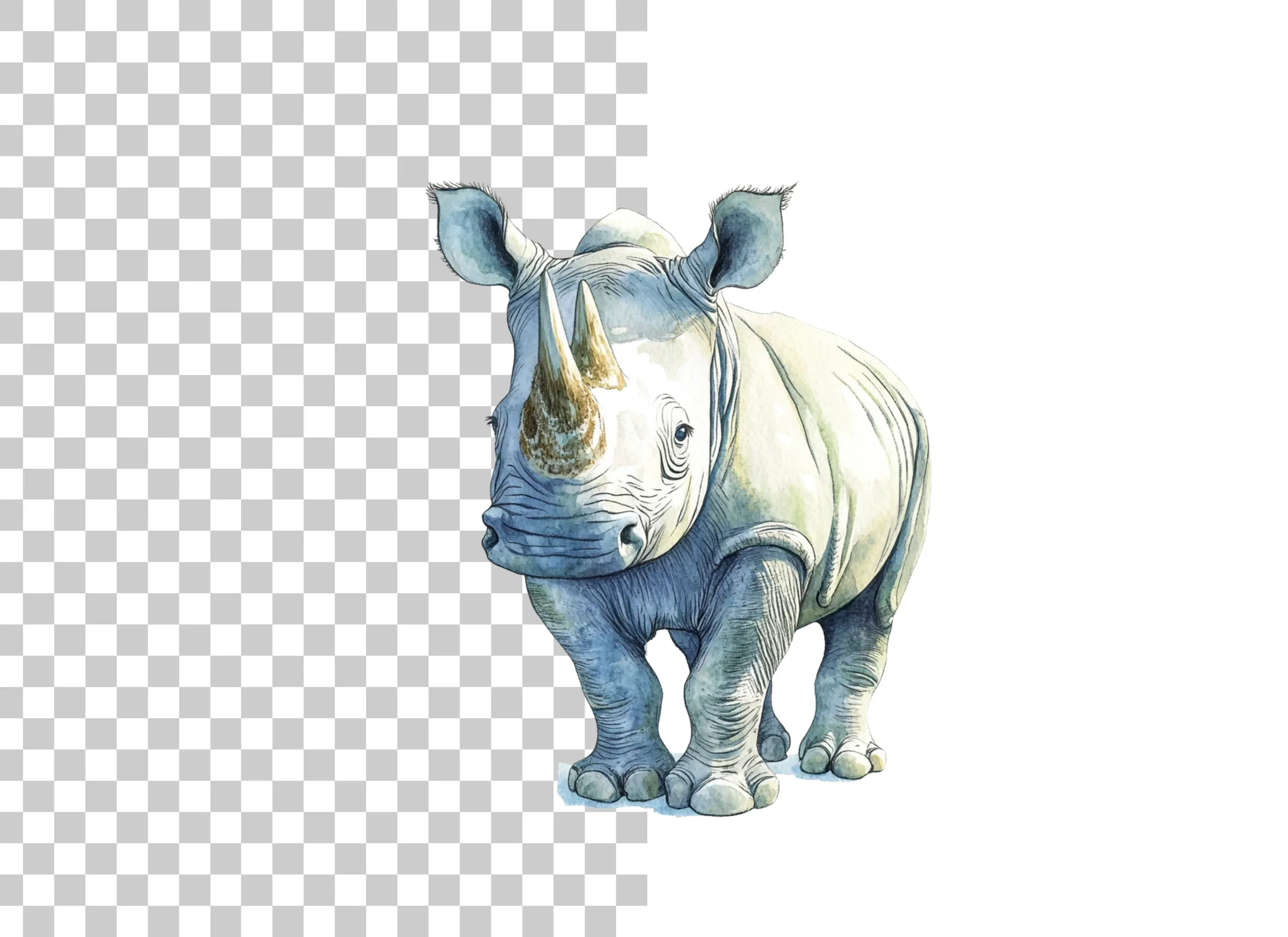Cute Baby Rhino Clipart Bundle - Image 2