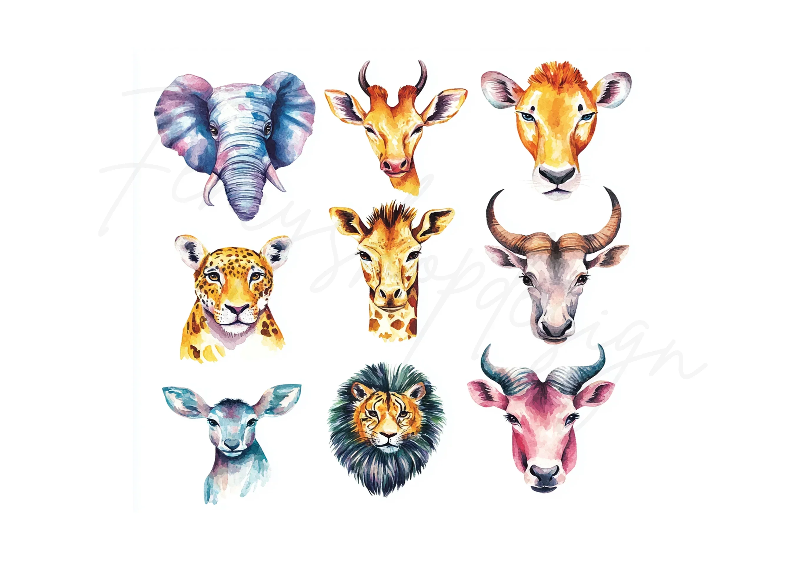 Cute Baby Safari Animals Clipart Bundle - Image 2