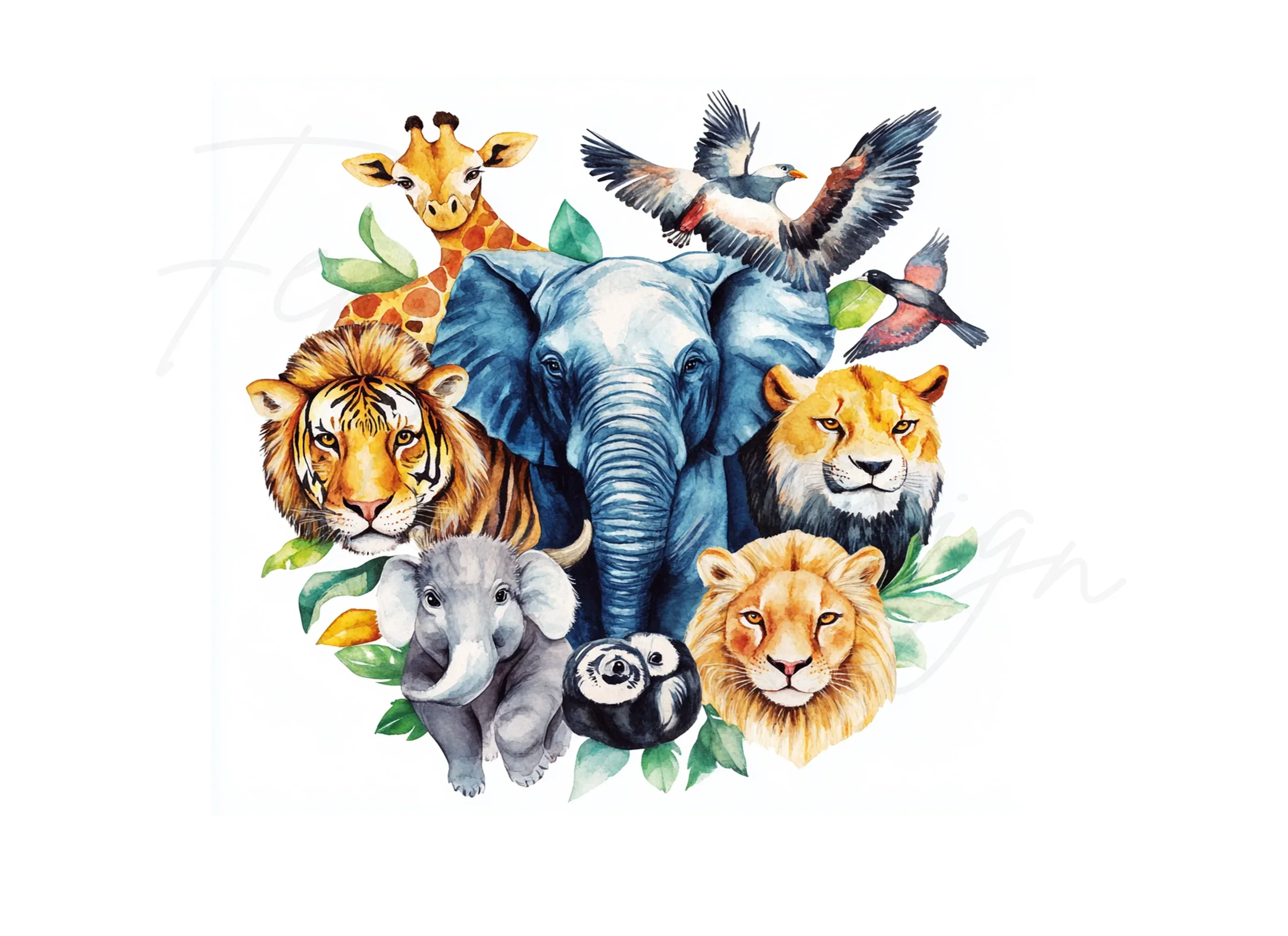 Cute Baby Safari Animals Clipart Bundle - Image 3