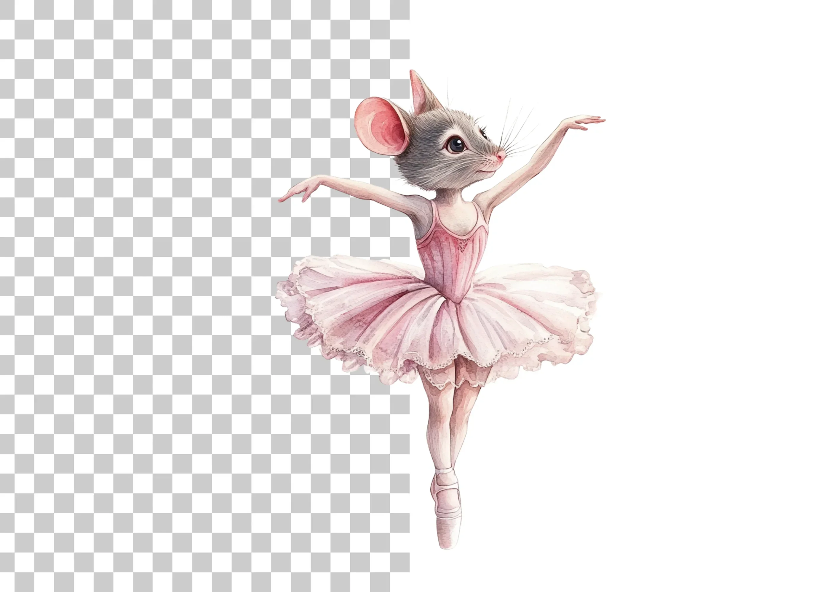 Cute Ballerina Mouse Clipart Bundle - Image 2
