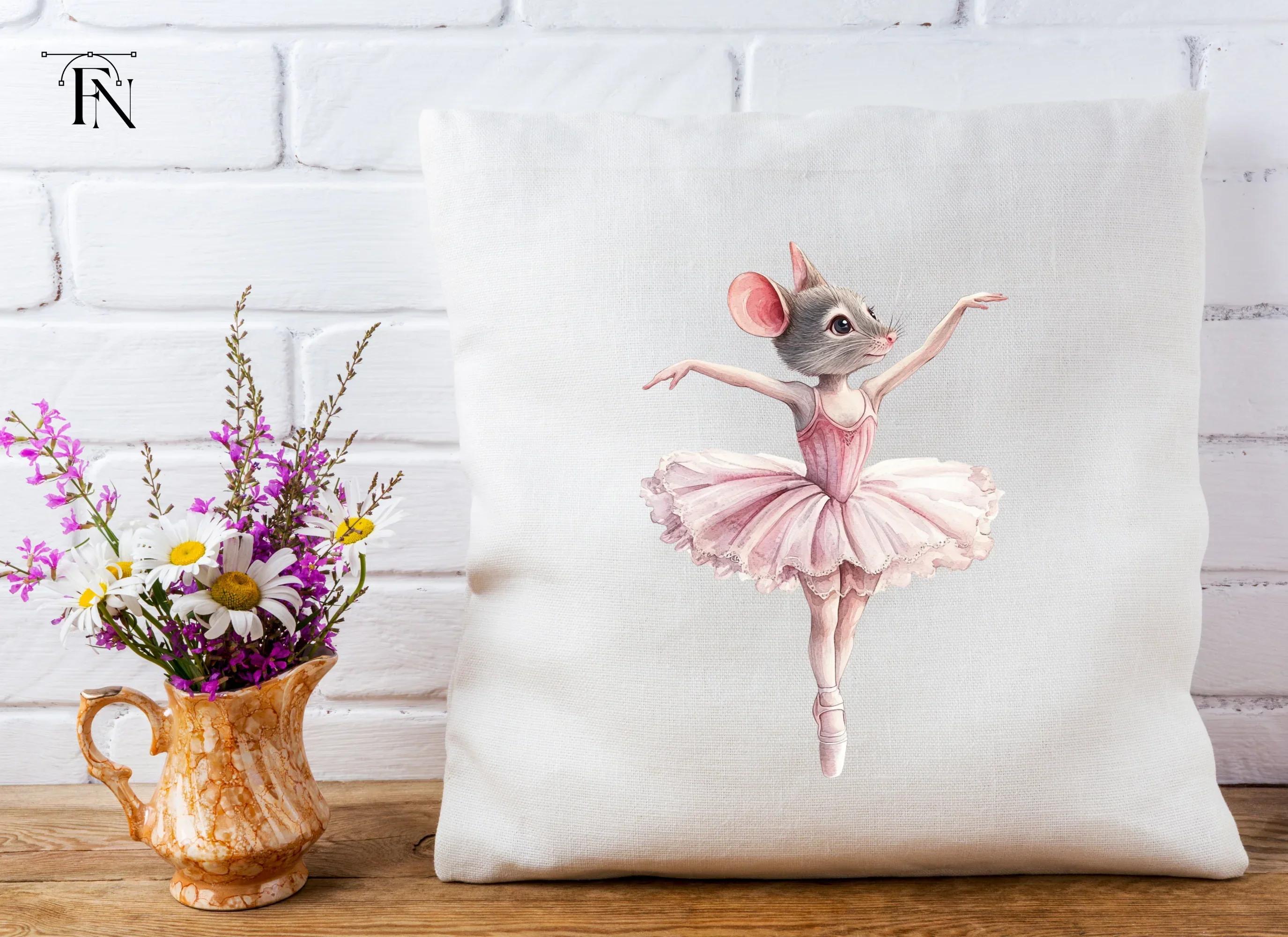 Cute Ballerina Mouse Clipart Bundle - Image 5