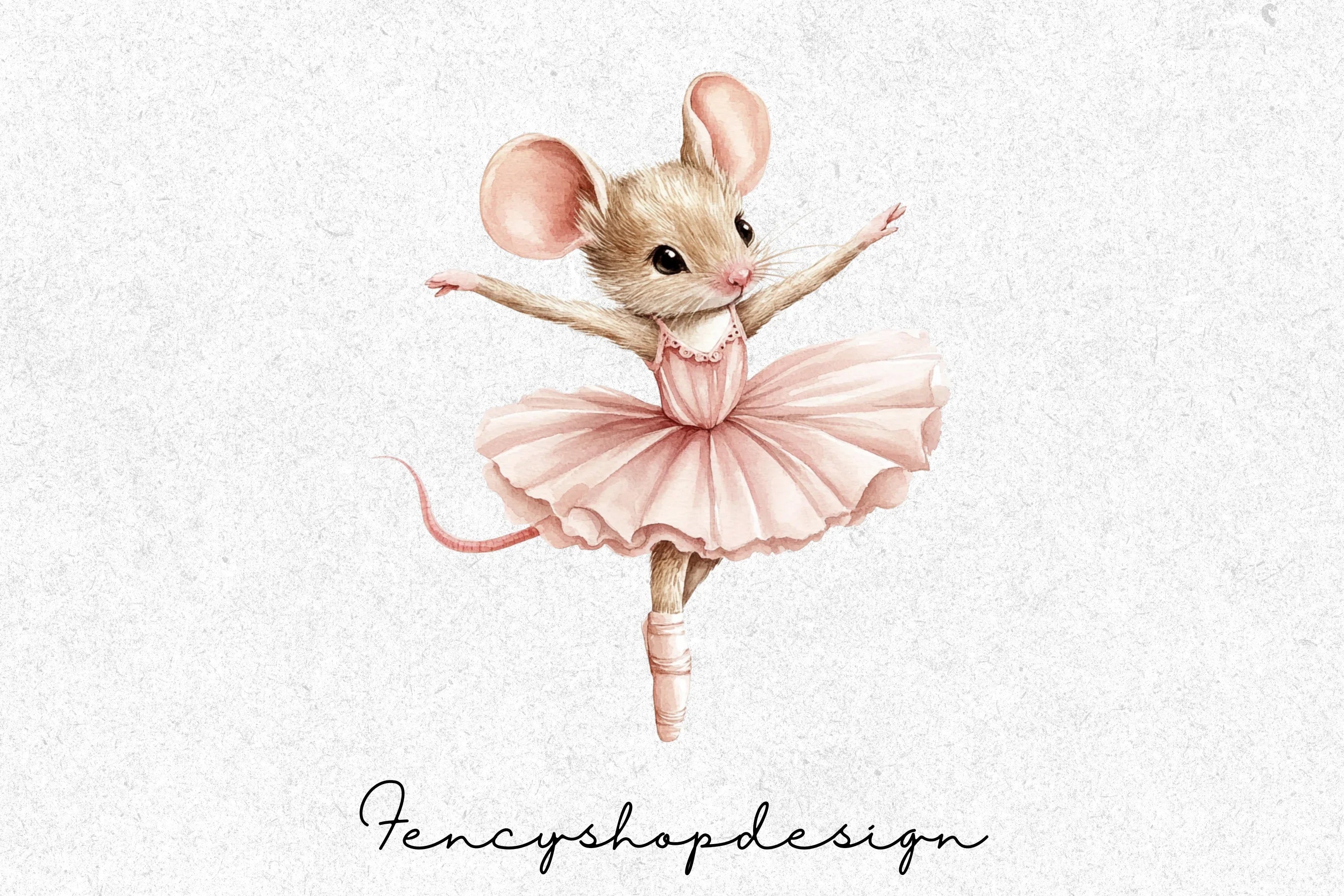 Cute Ballerina Mouse Clipart Bundle - Image 6