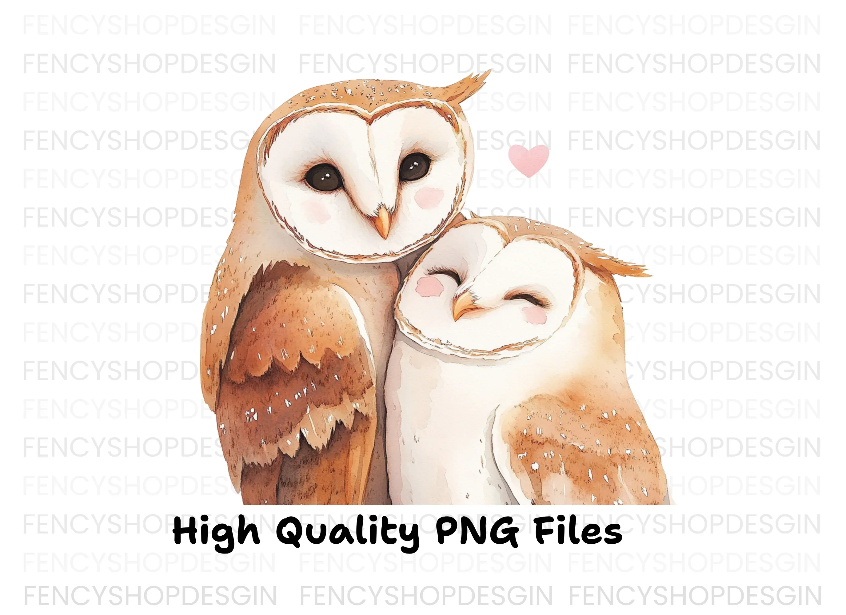 Cute Barn Owl Couple Clipart Bundle - Image 2