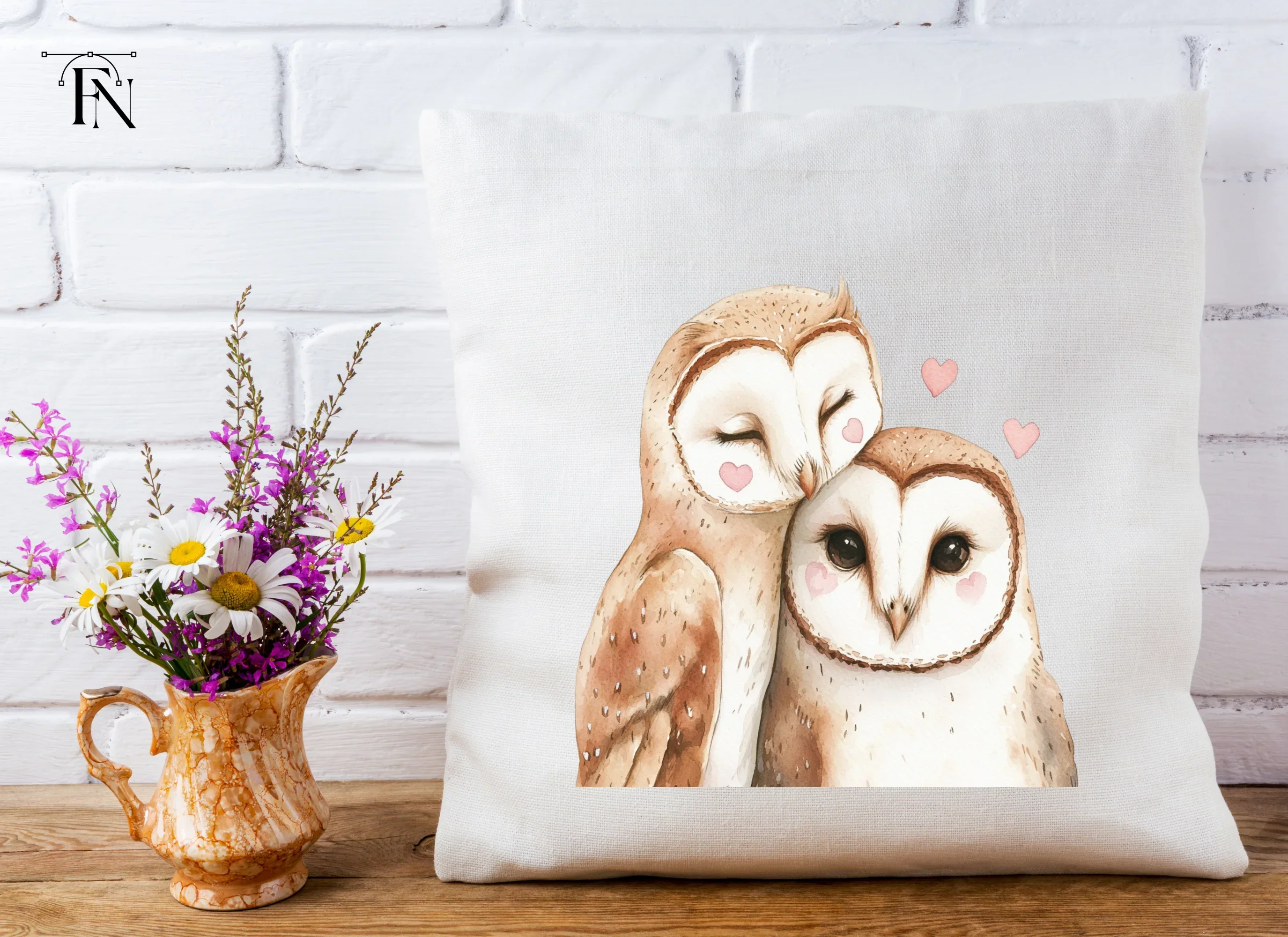 Cute Barn Owl Couple Clipart Bundle - Image 4
