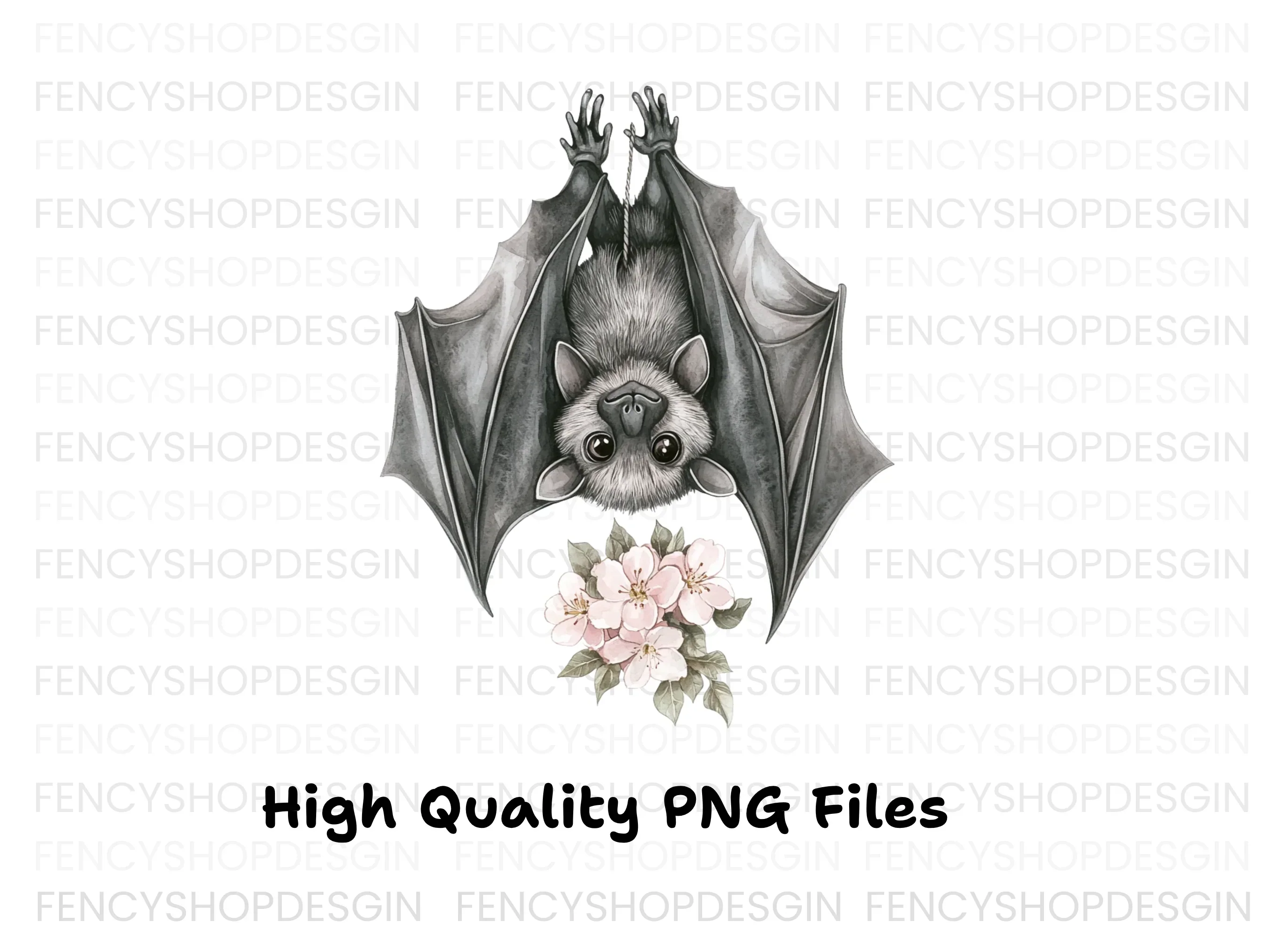 Cute Bat with Flowers Clipart Bundle - Image 2