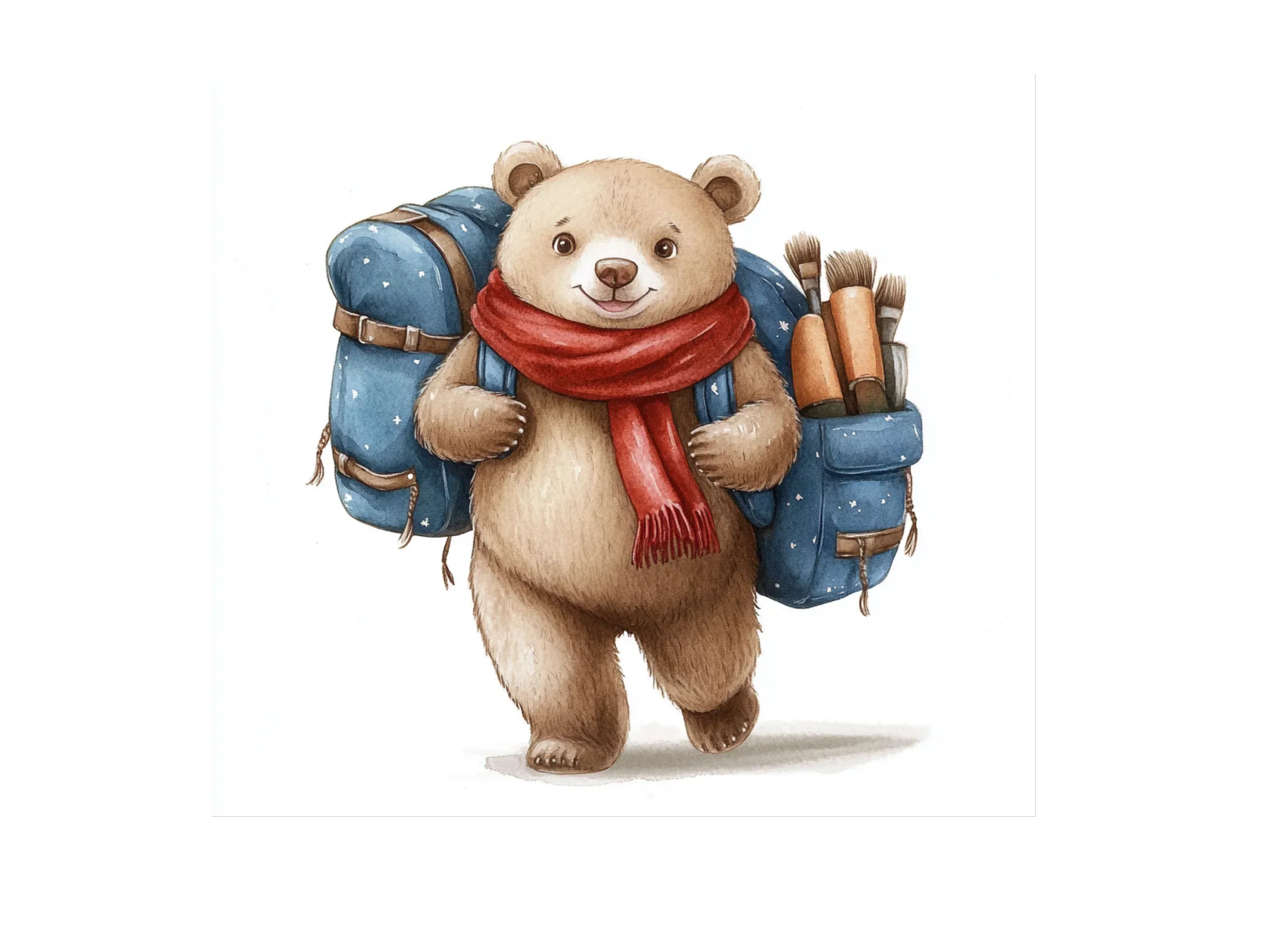 Cute Bear Backpacking Clipart Bundle - Image 3