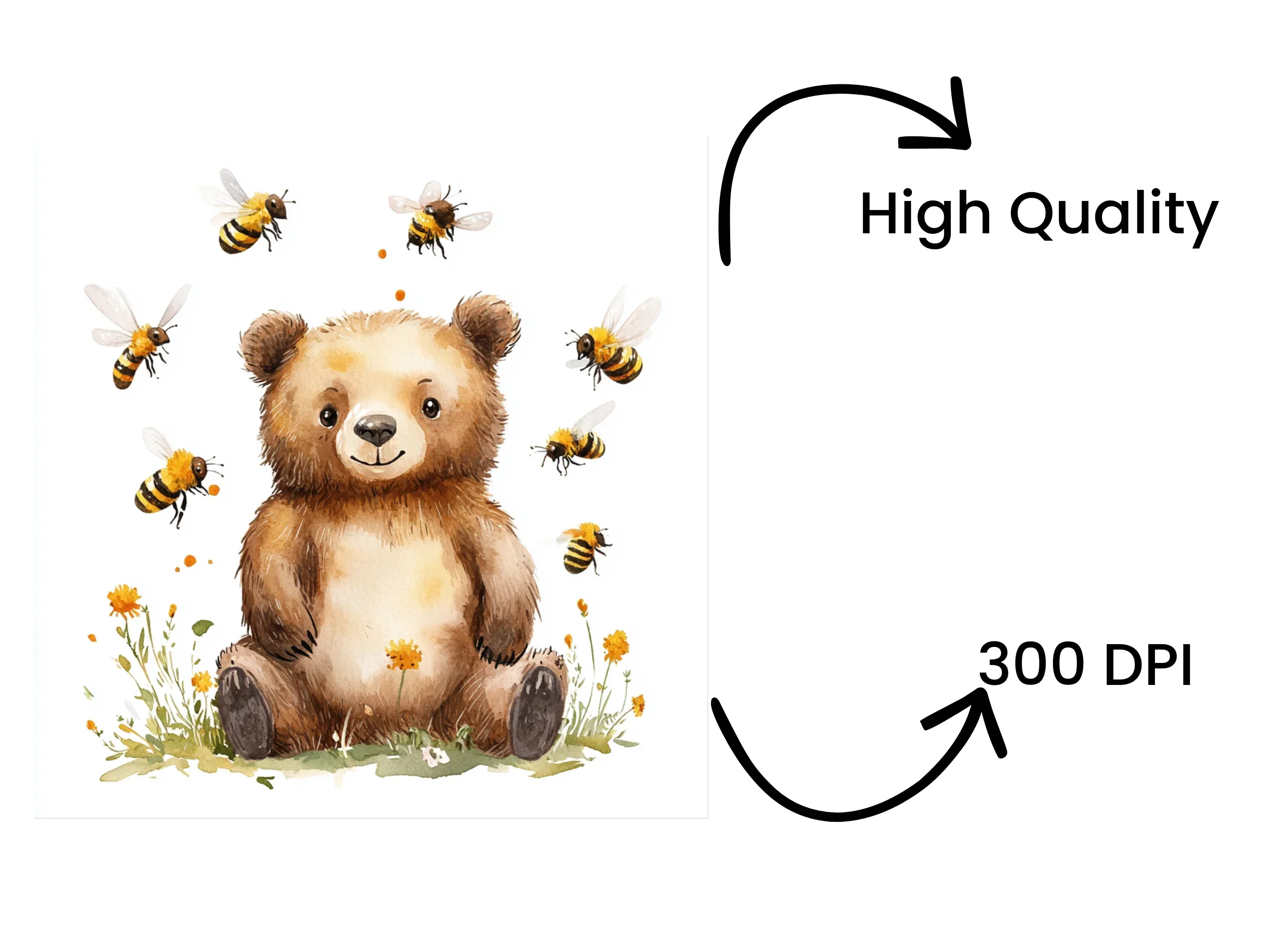 Cute Bear Bee Clipart Bundle - Image 4