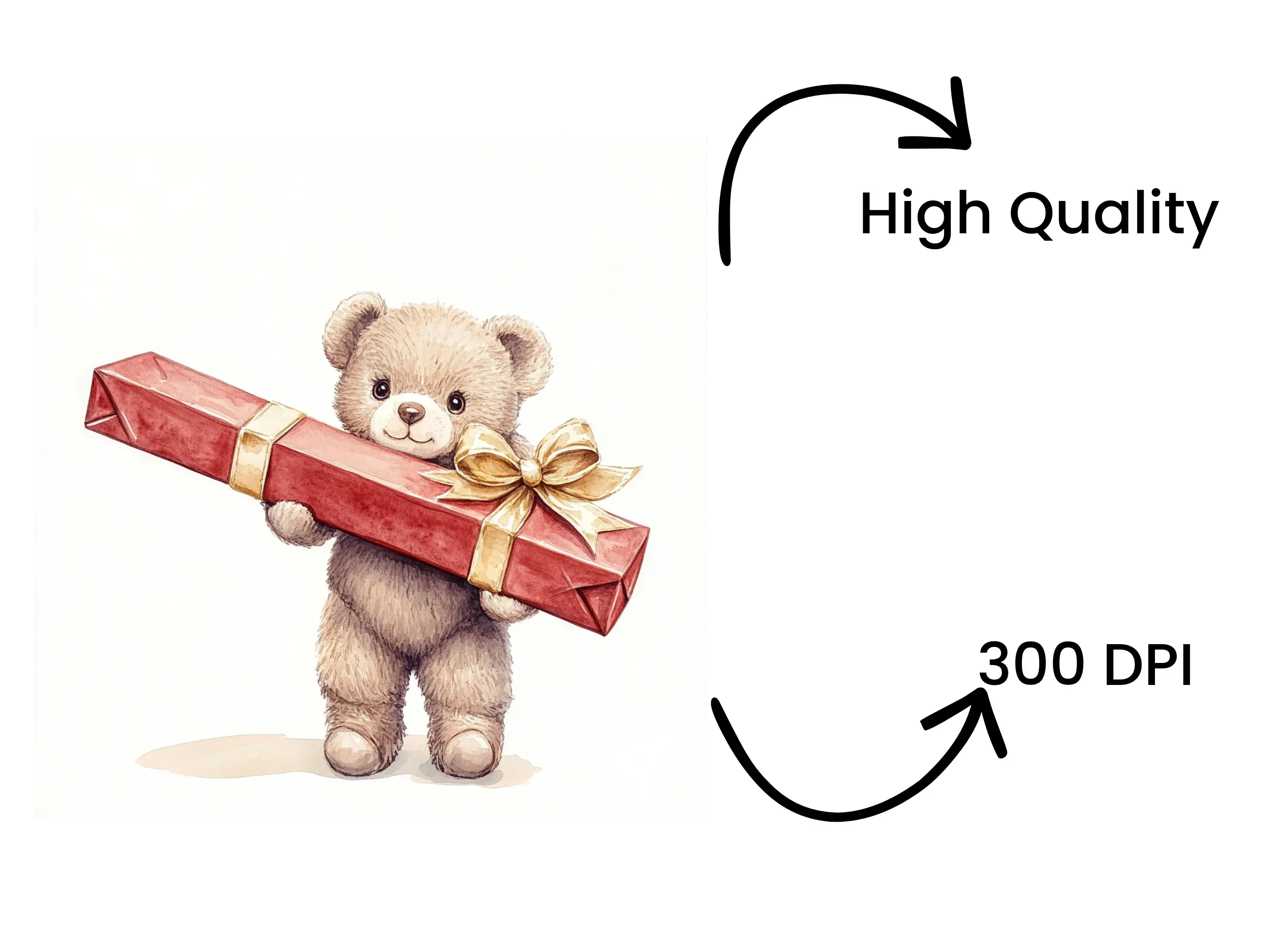 Cute Bear Holding Gifts Clipart Bundle - Image 4