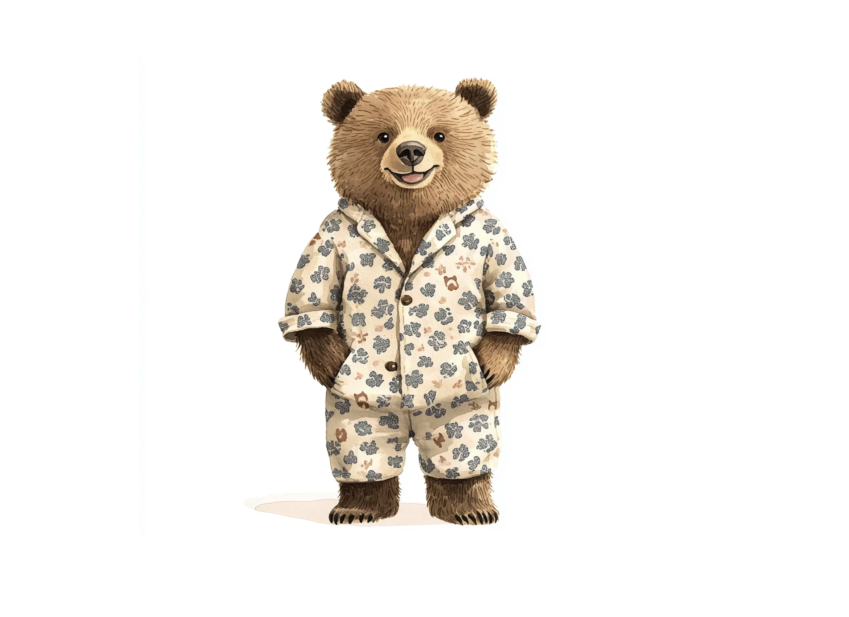 Cute Bear Pajamas Clipart Bundle - Image 3