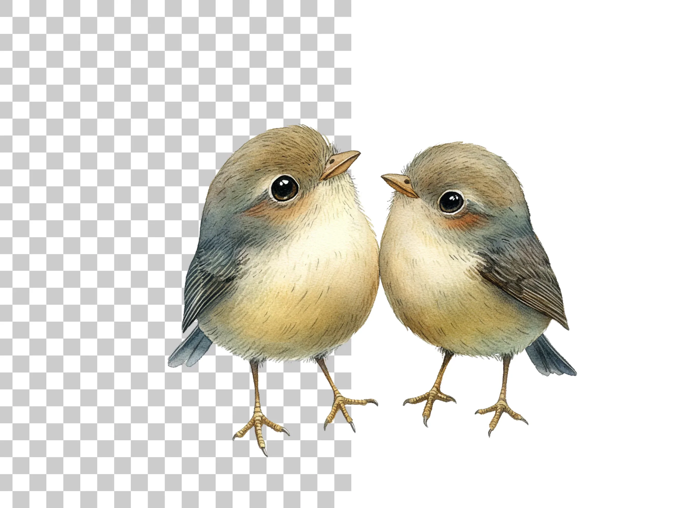 Cute Bird Couple Clipart Bundle - Image 6