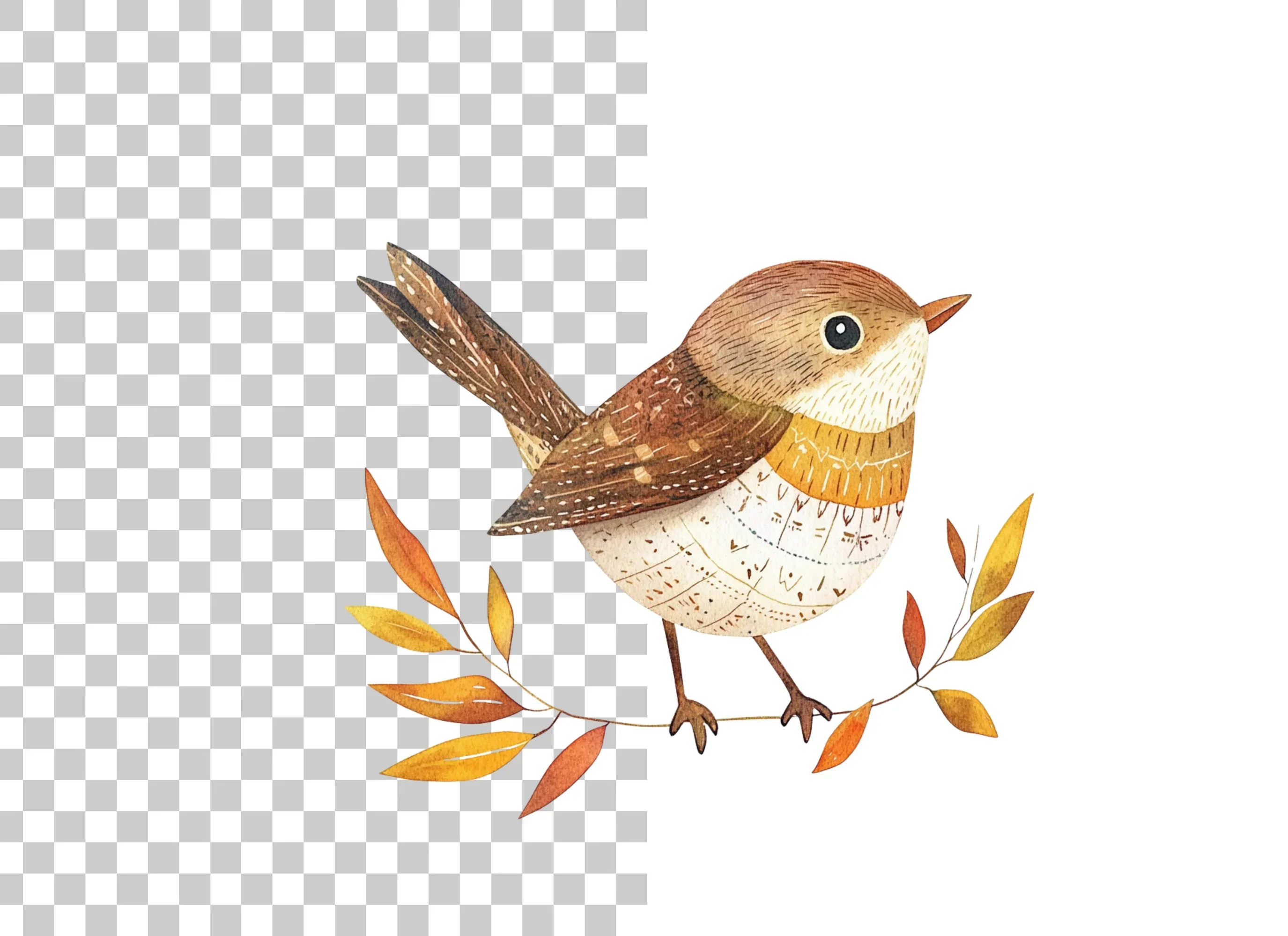 Cute Bird on Branch Clipart Bundle - Image 2