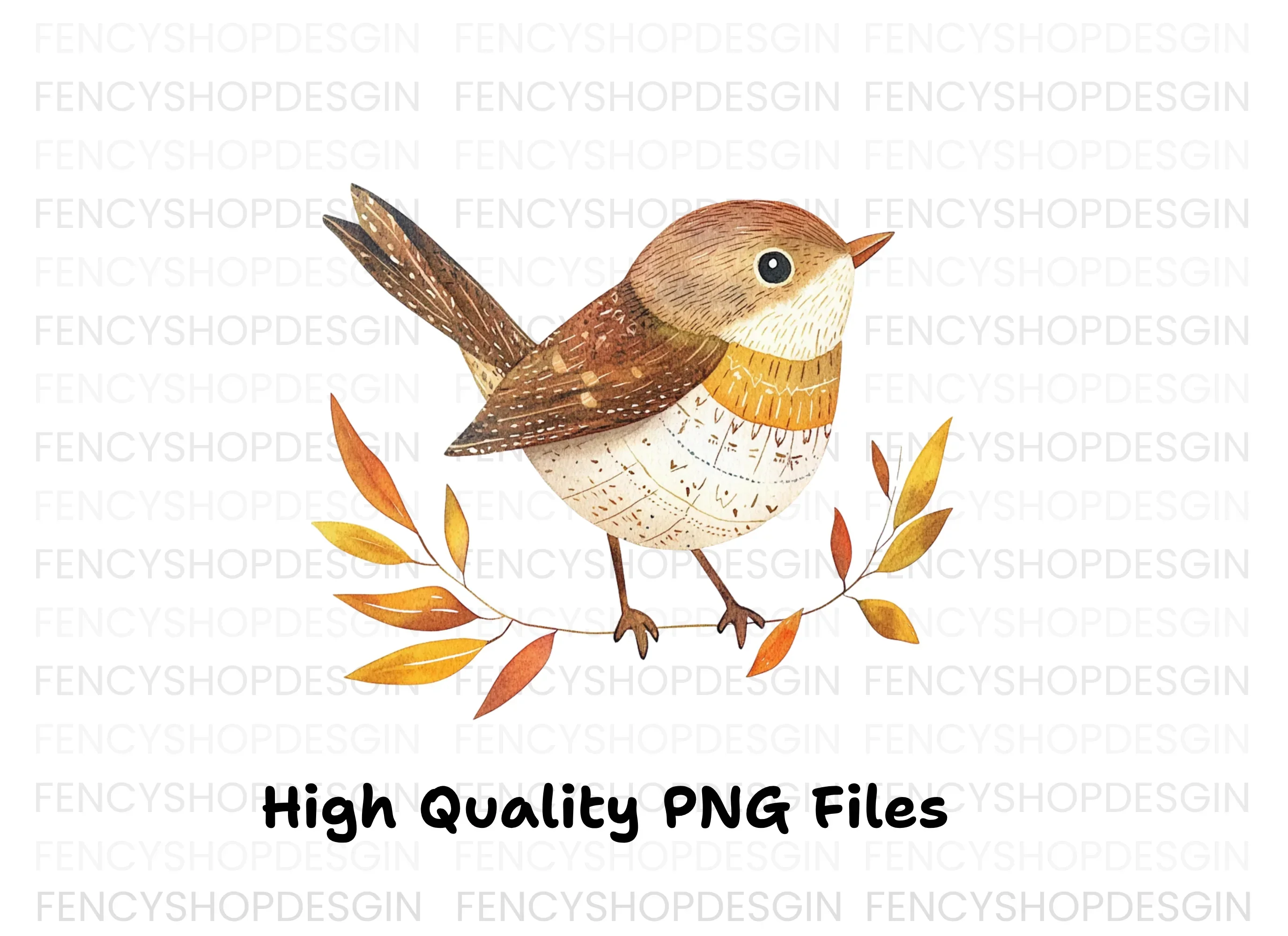 Cute Bird on Branch Clipart Bundle - Image 3