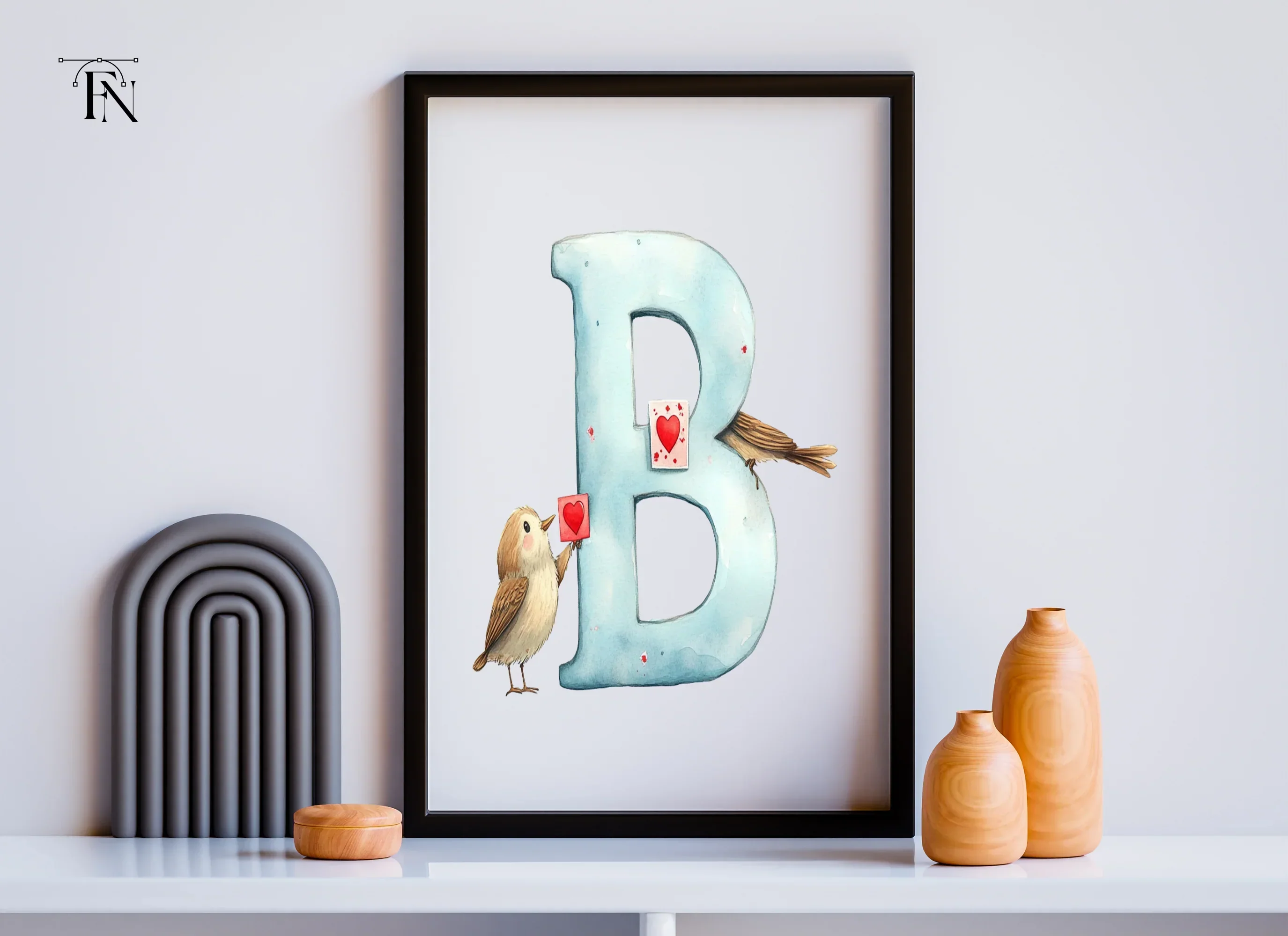 Cute Birds and Love Letter Alphabet Clipart Bundle - Image 3