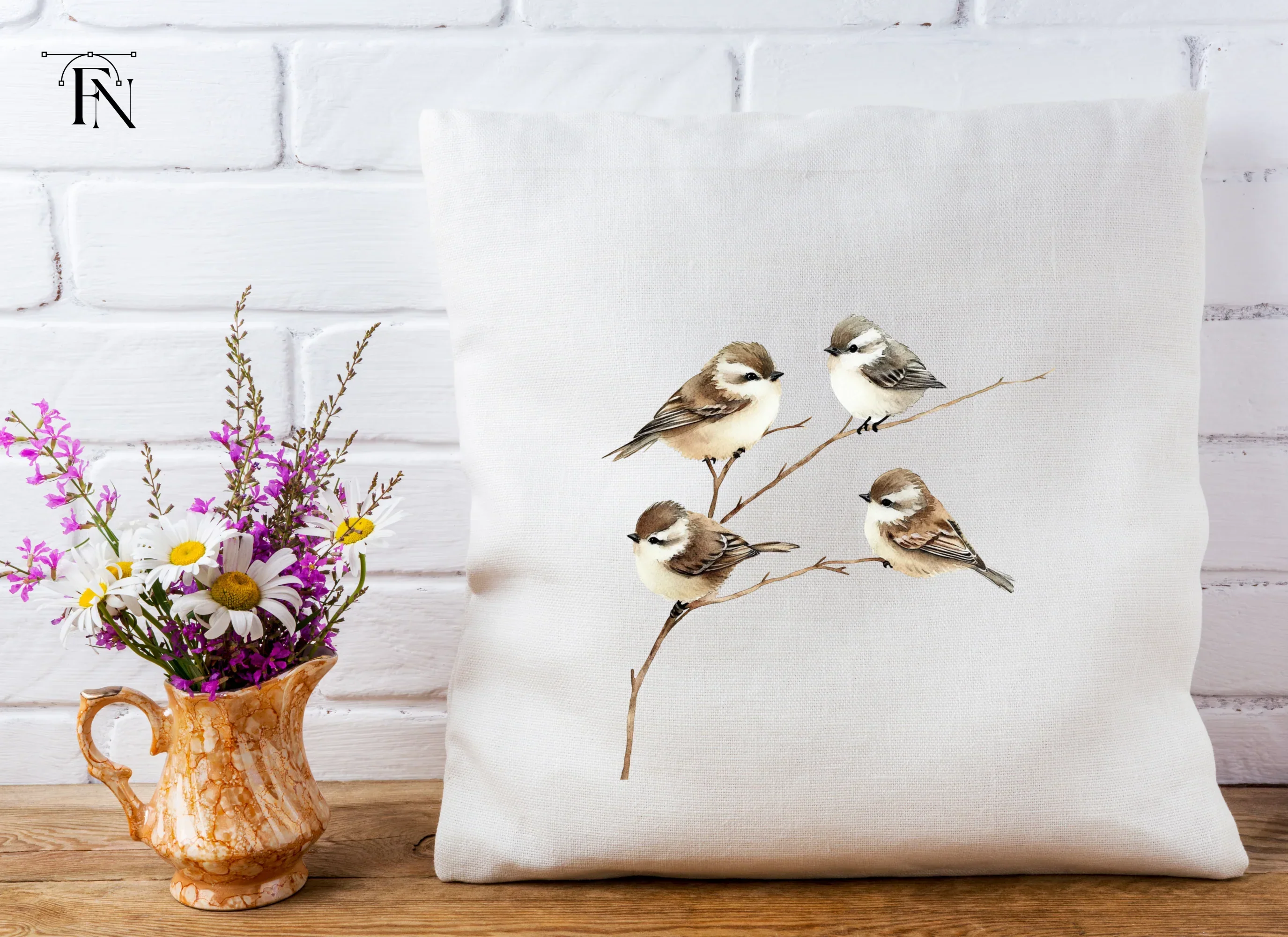 Cute Birds on Branch Clipart Bundle - Image 5