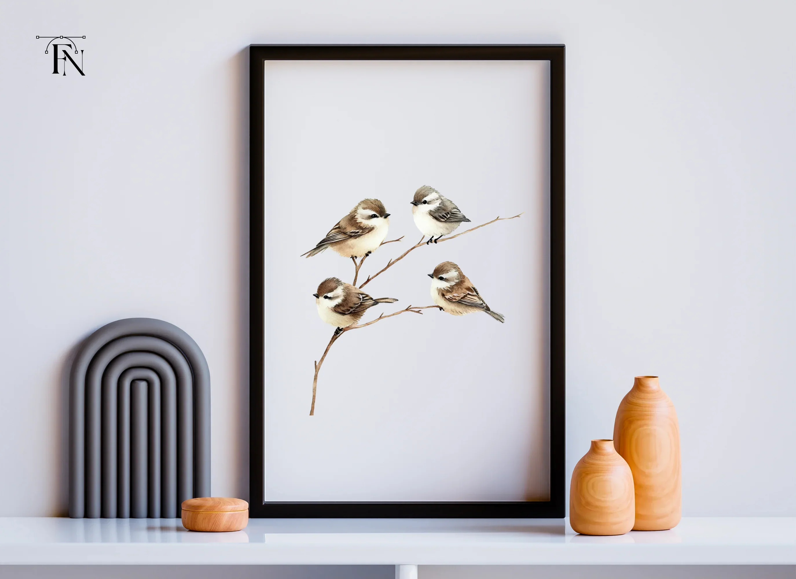 Cute Birds on Branch Clipart Bundle - Image 6