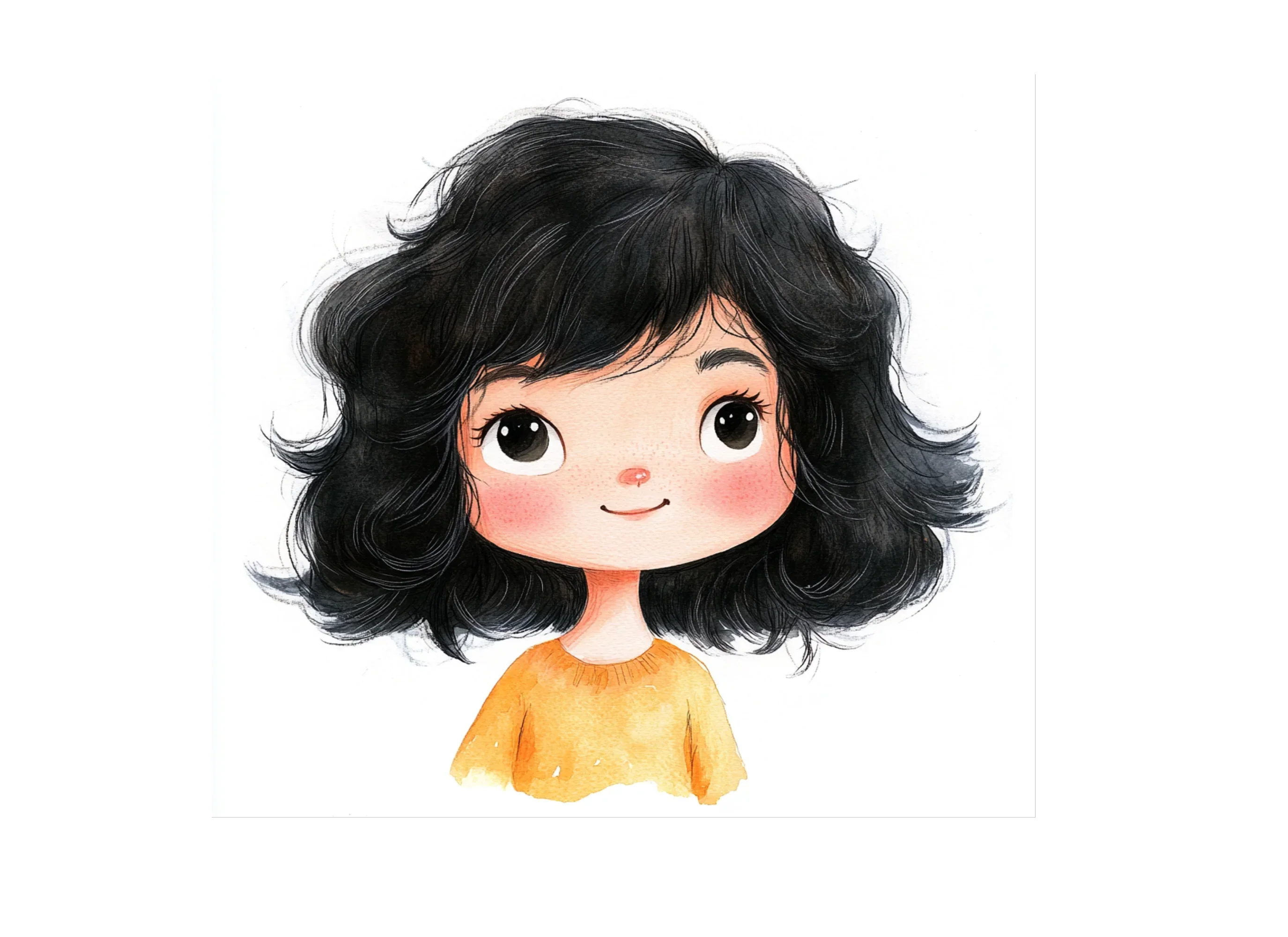 Cute Black Hair Girl Clipart Bundle - Image 3