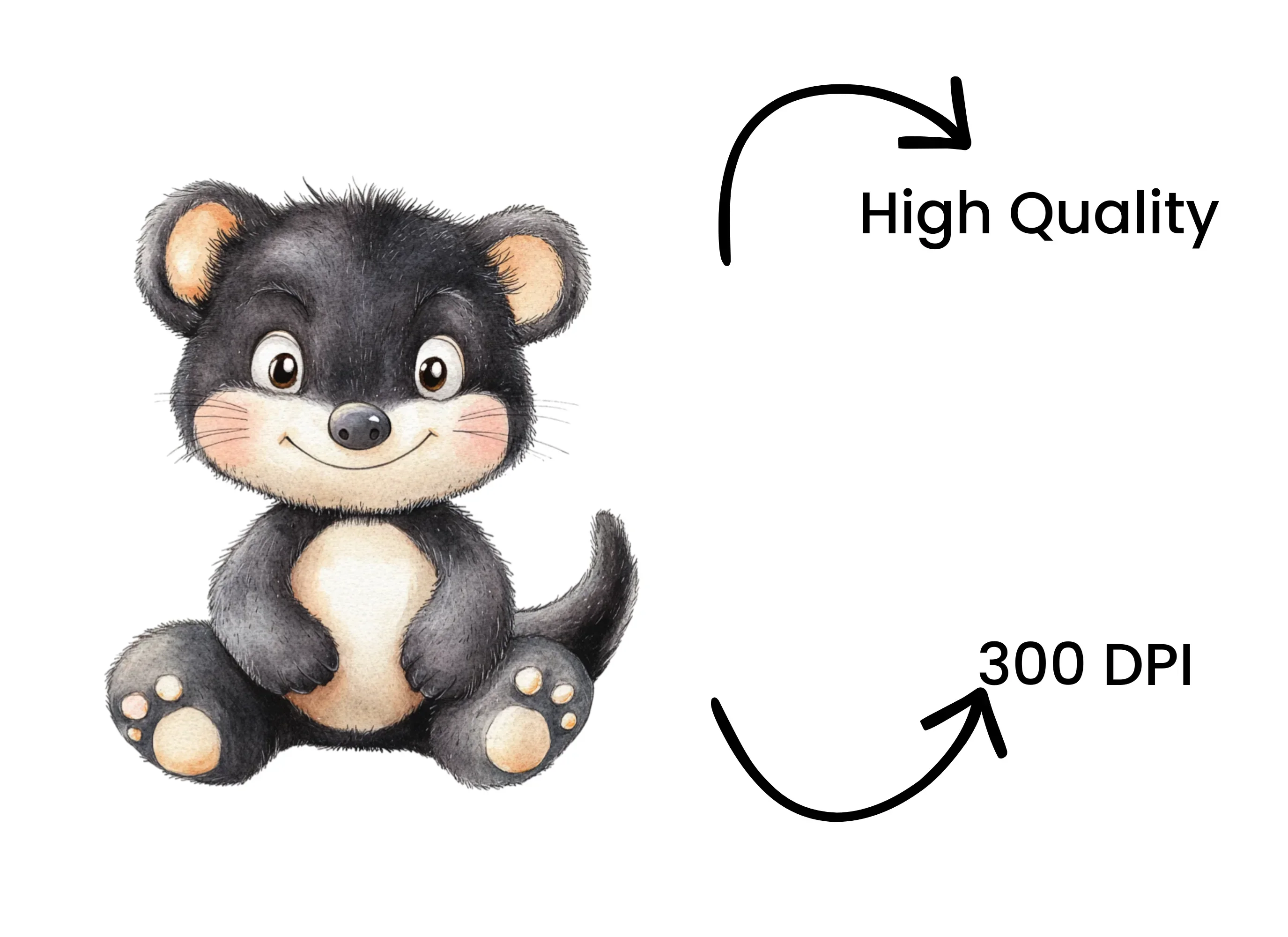 Cute Black Mouse Clipart Bundle - Image 4