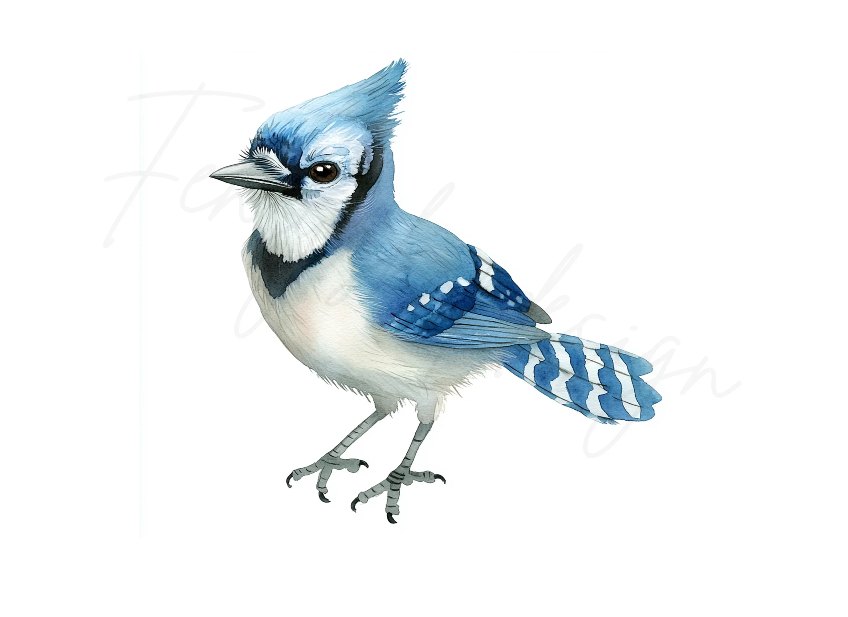Cute Blue Jay Bird Clipart Bundle - Image 2
