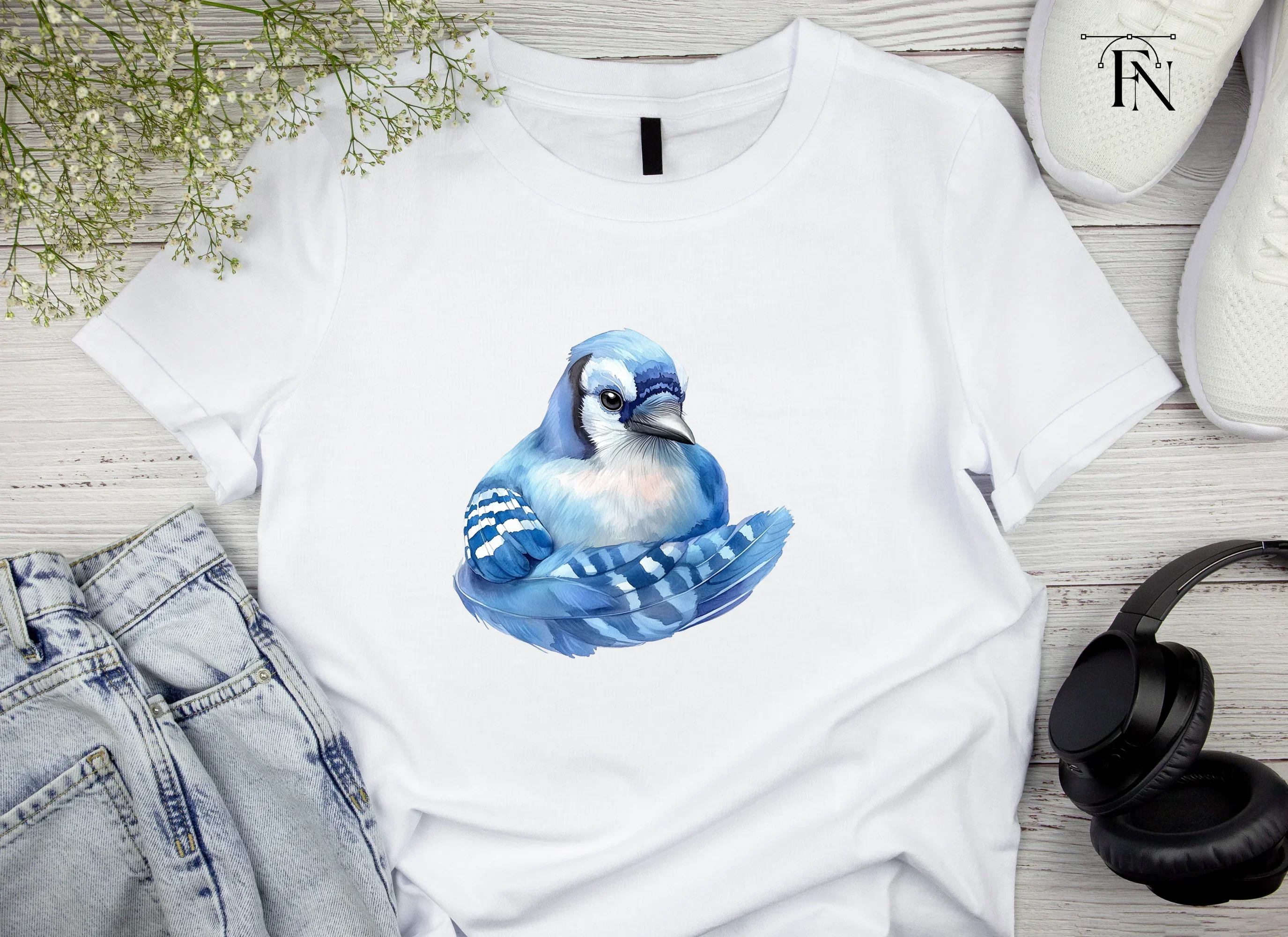 Cute Blue Jay Bird Clipart Bundle - Image 6