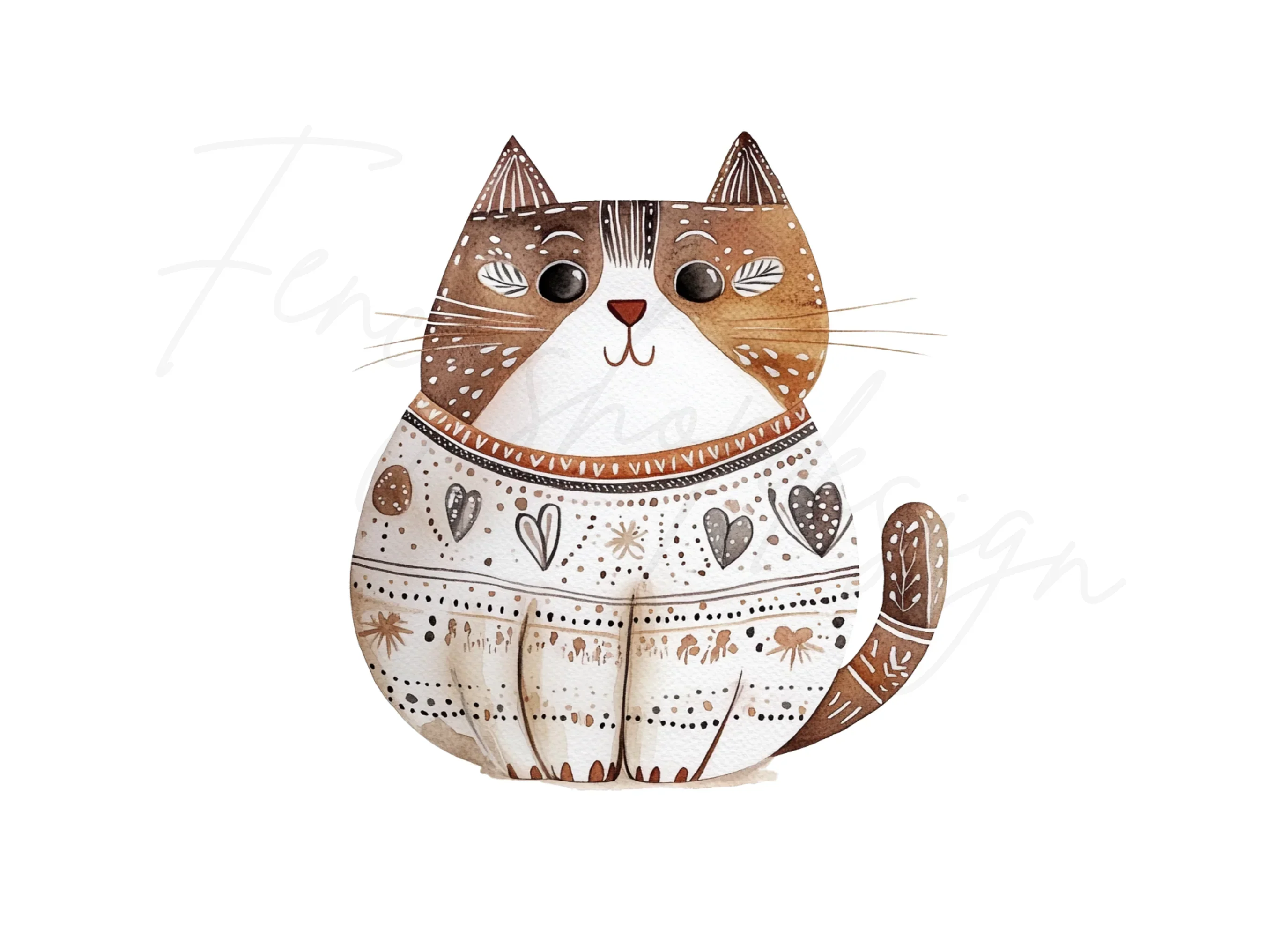 Cute Brown Cat Clipart Bundle - Image 2
