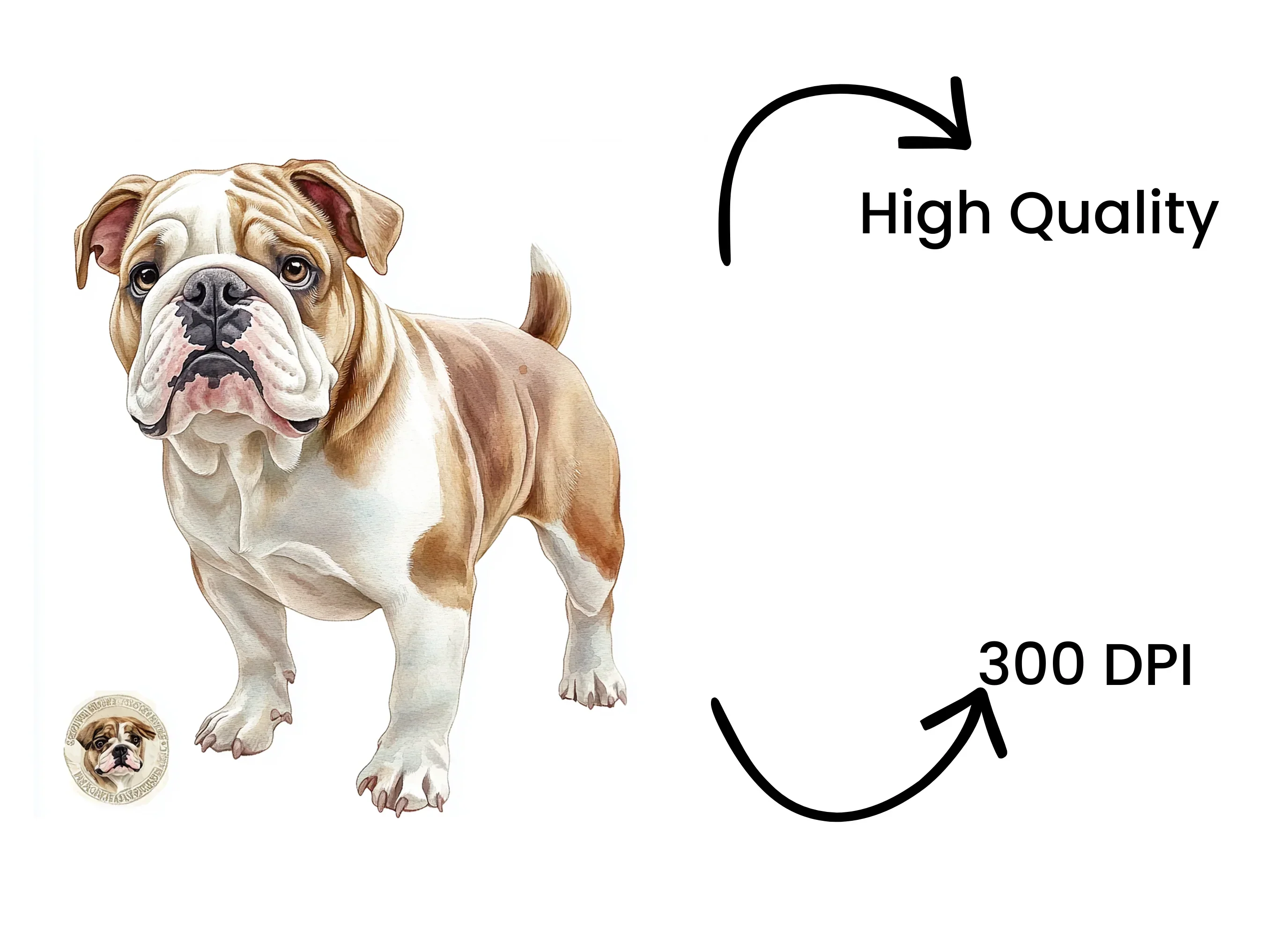 Cute Bulldog Dog Clipart Bundle - Image 4