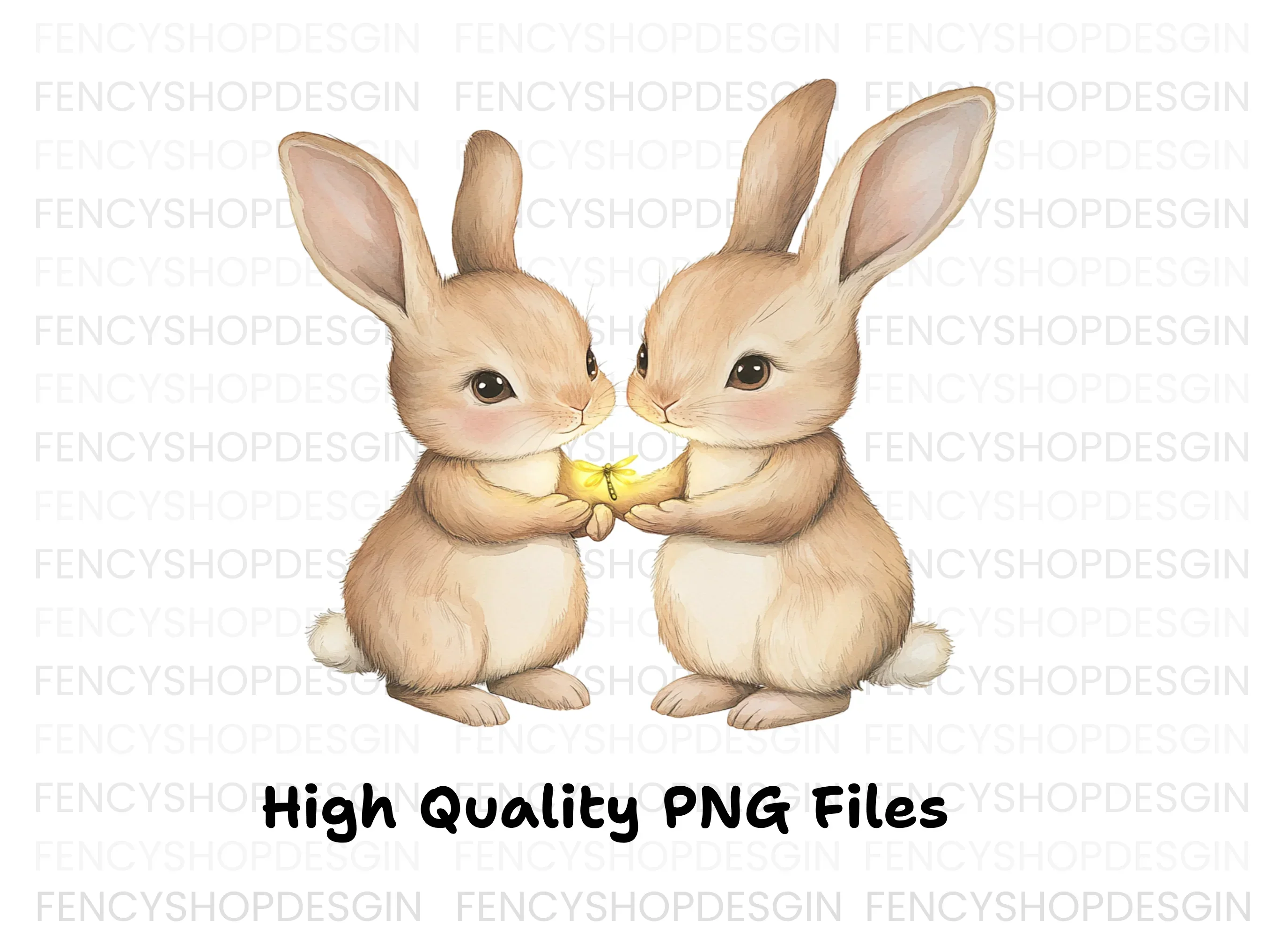 Cute Bunny Couple Clipart Bundle - Image 3