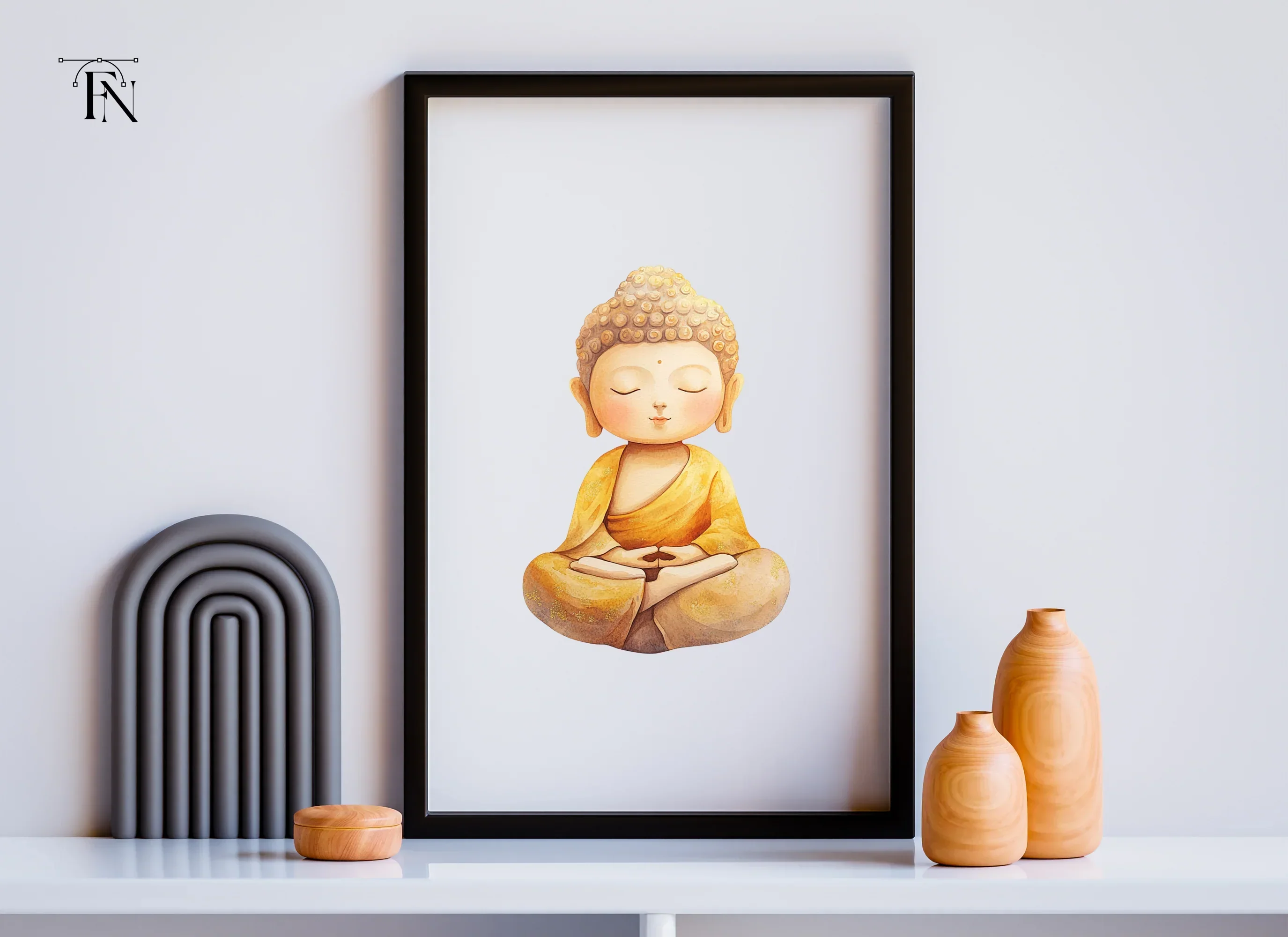 Cute Cartoon Buddha Meditating Clipart Bundle - Image 3