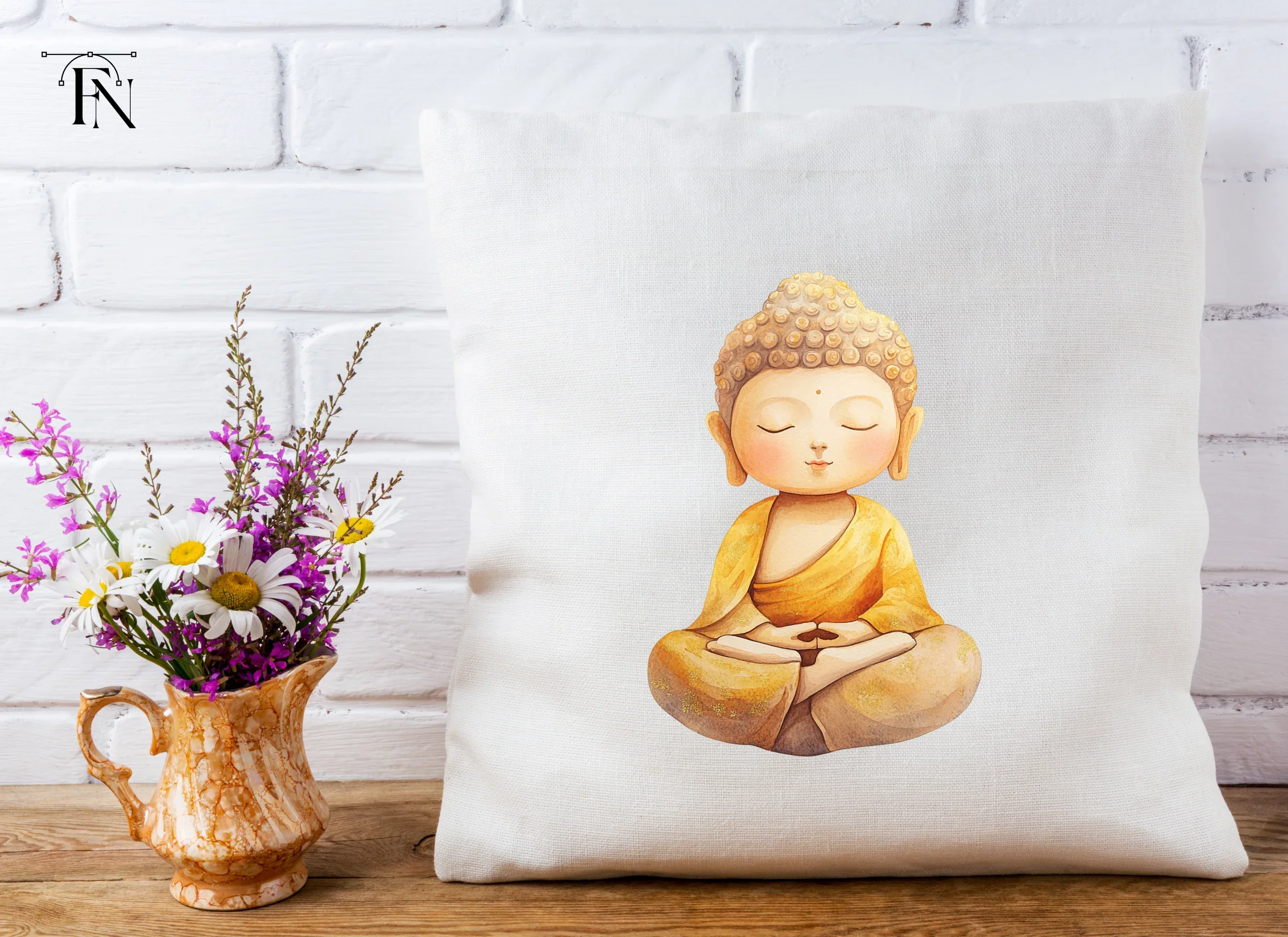 Cute Cartoon Buddha Meditating Clipart Bundle - Image 4