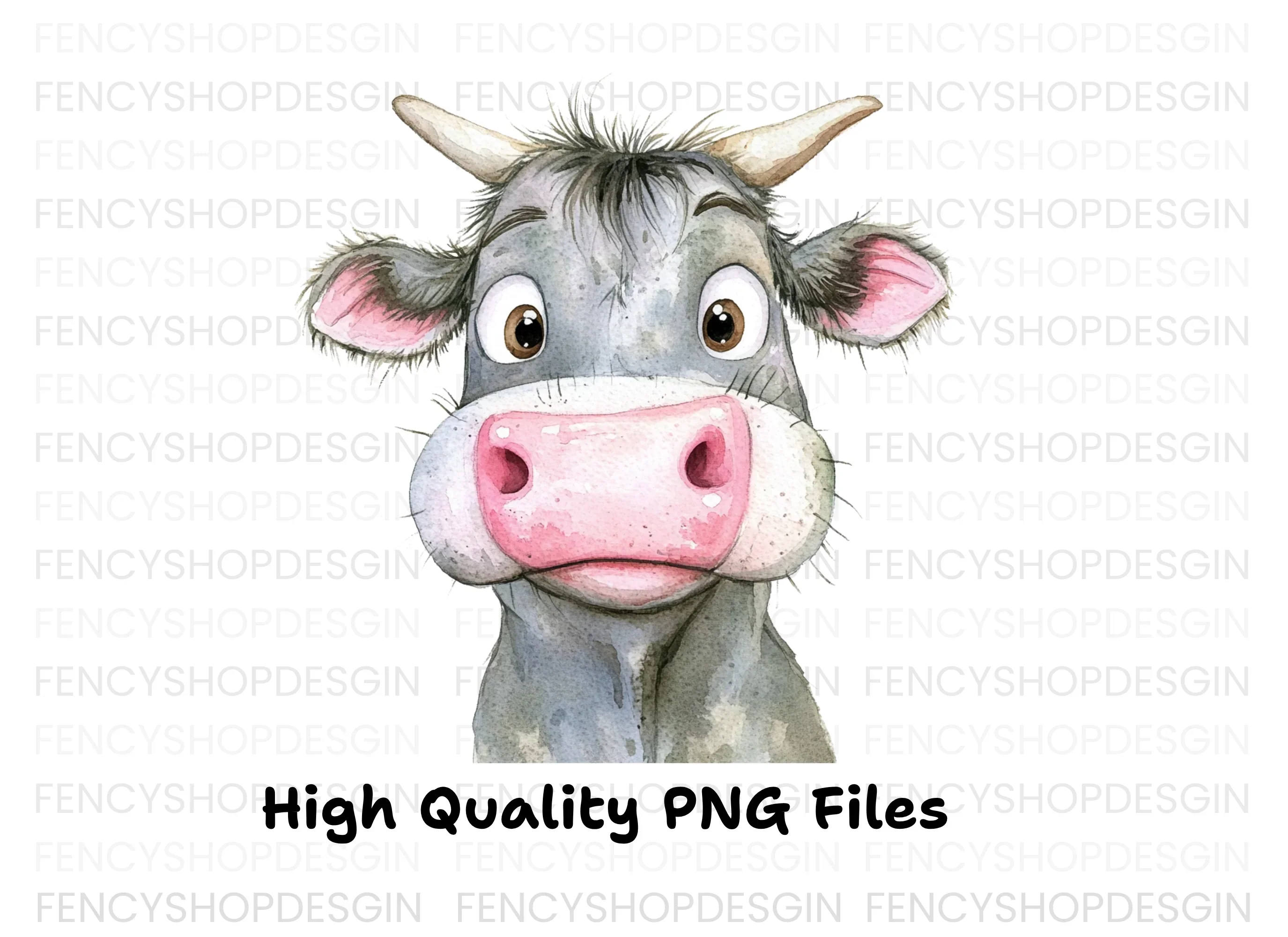 Cute Cartoon Cow Faces Clipart Bundle - Image 3