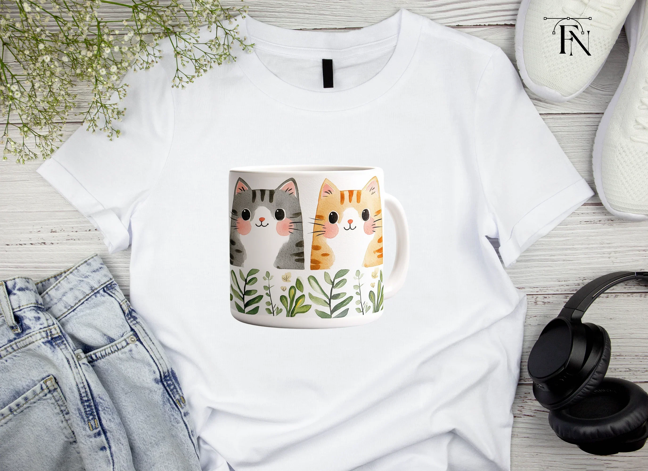 Cute Cat Duo Clipart Bundle - Image 5