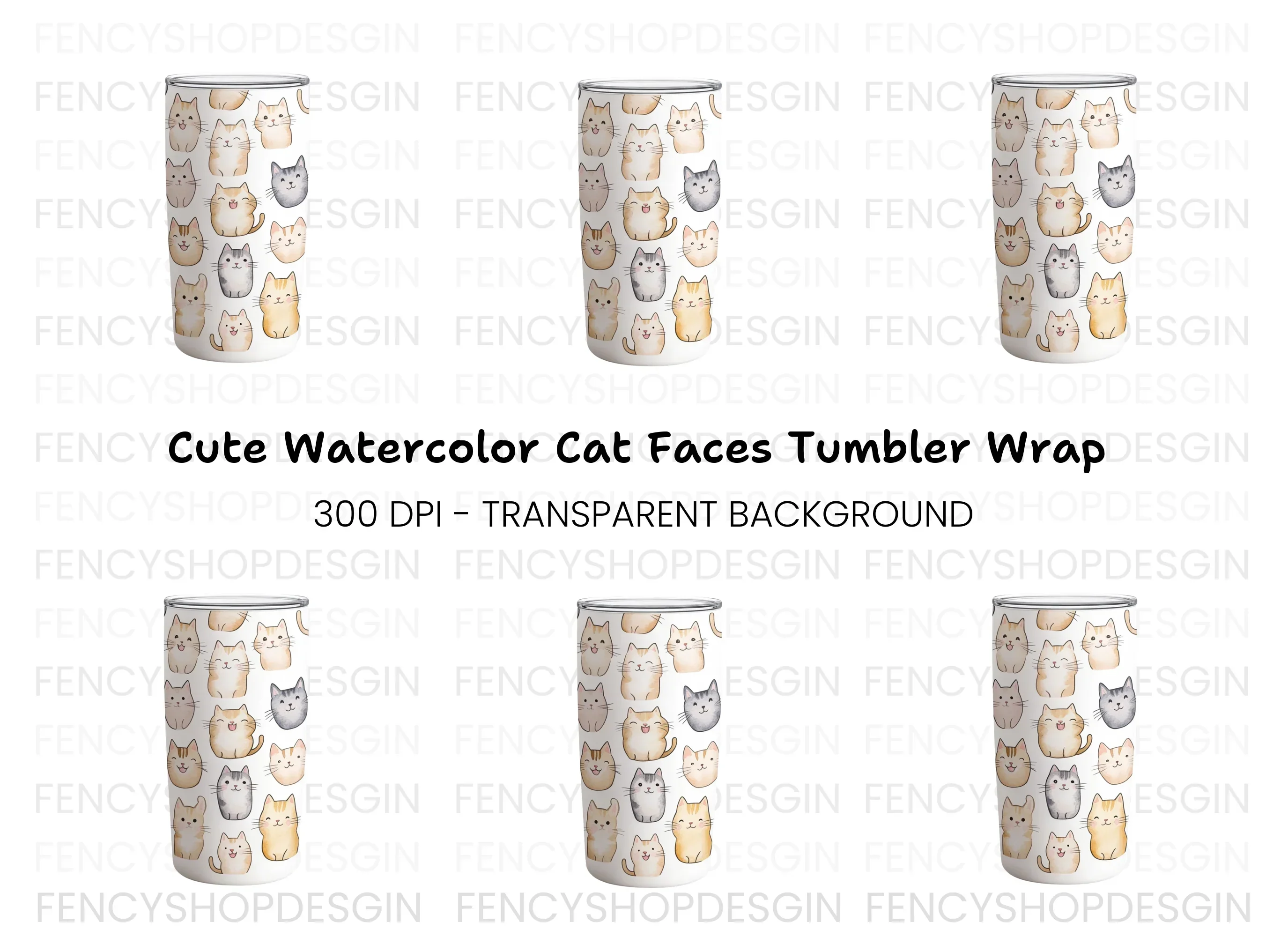 Cute Cat Faces Clipart Bundle