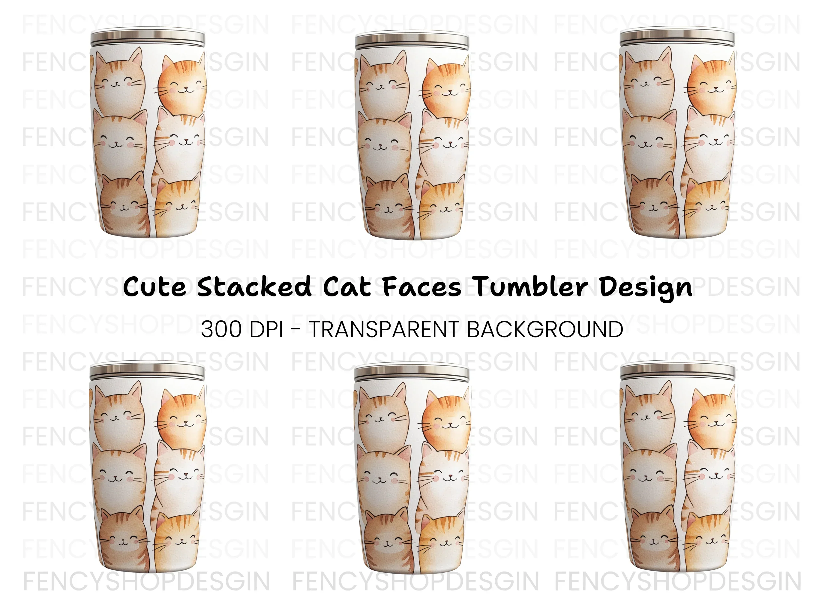 Cute Cat Faces Clipart Bundle