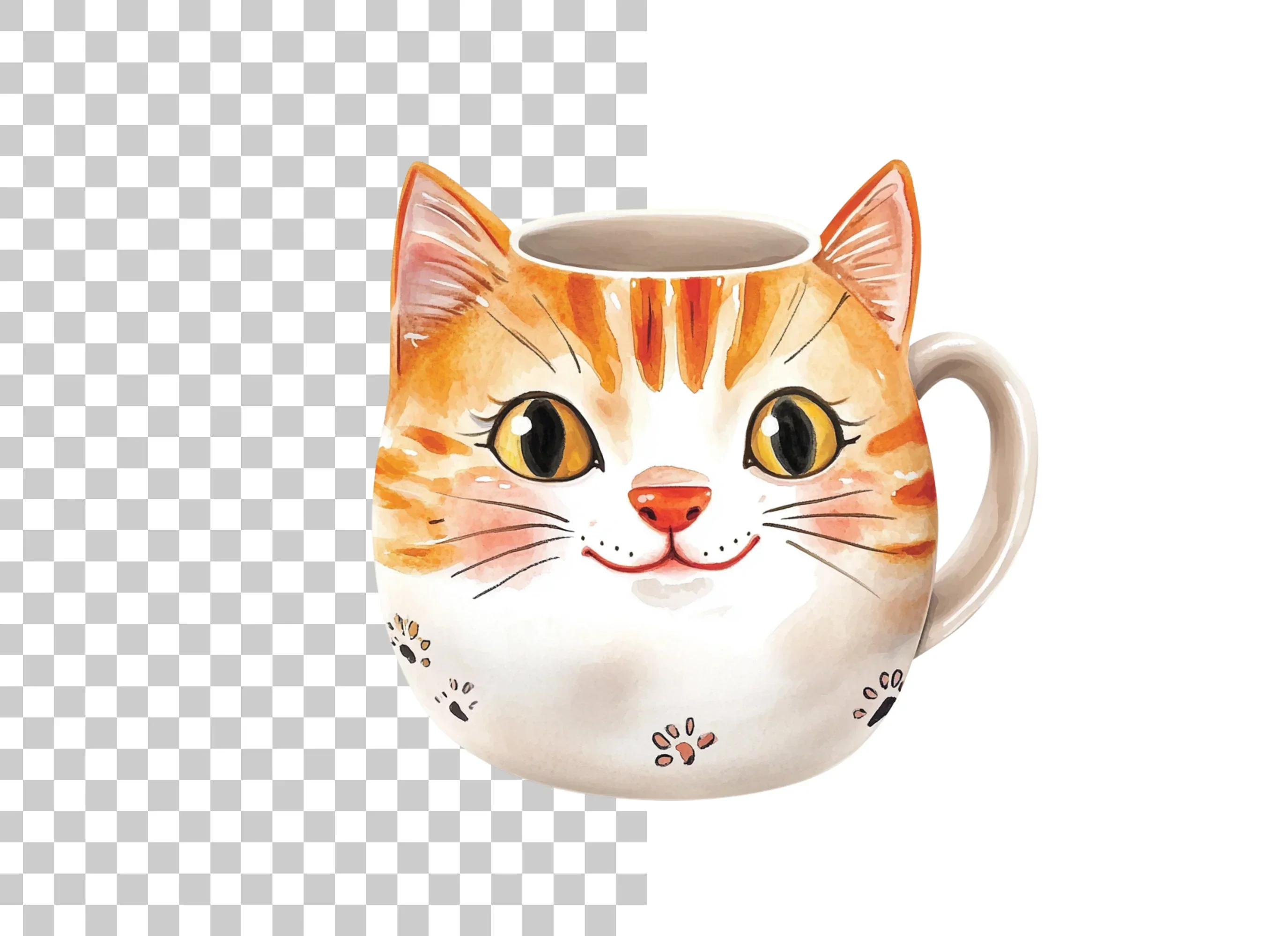 Cute Cat Mugs Clipart Bundle - Image 2