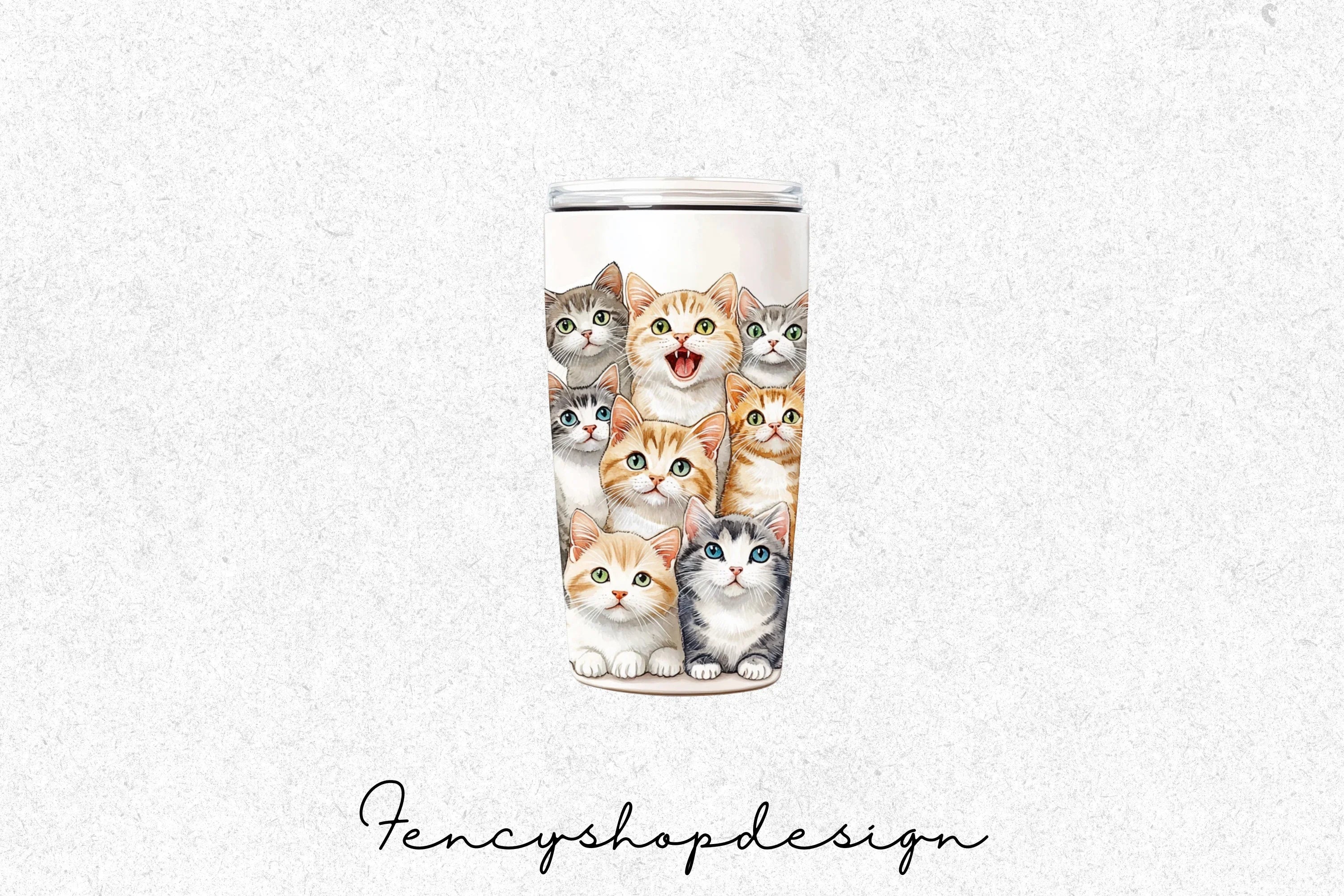 Cute Cat Tumbler Clipart Bundle - Image 3