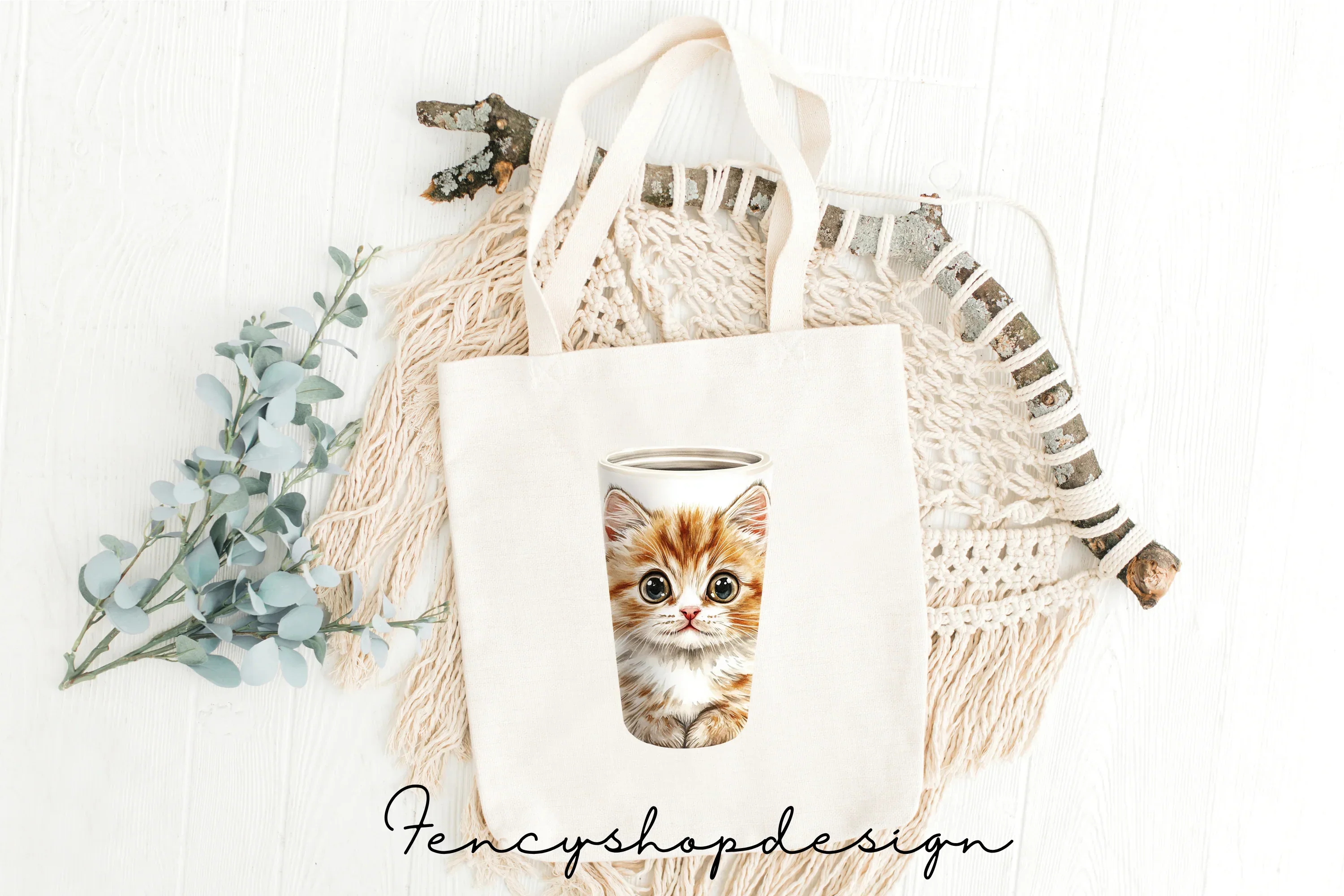 Cute Cat Tumbler Clipart Bundle - Image 8