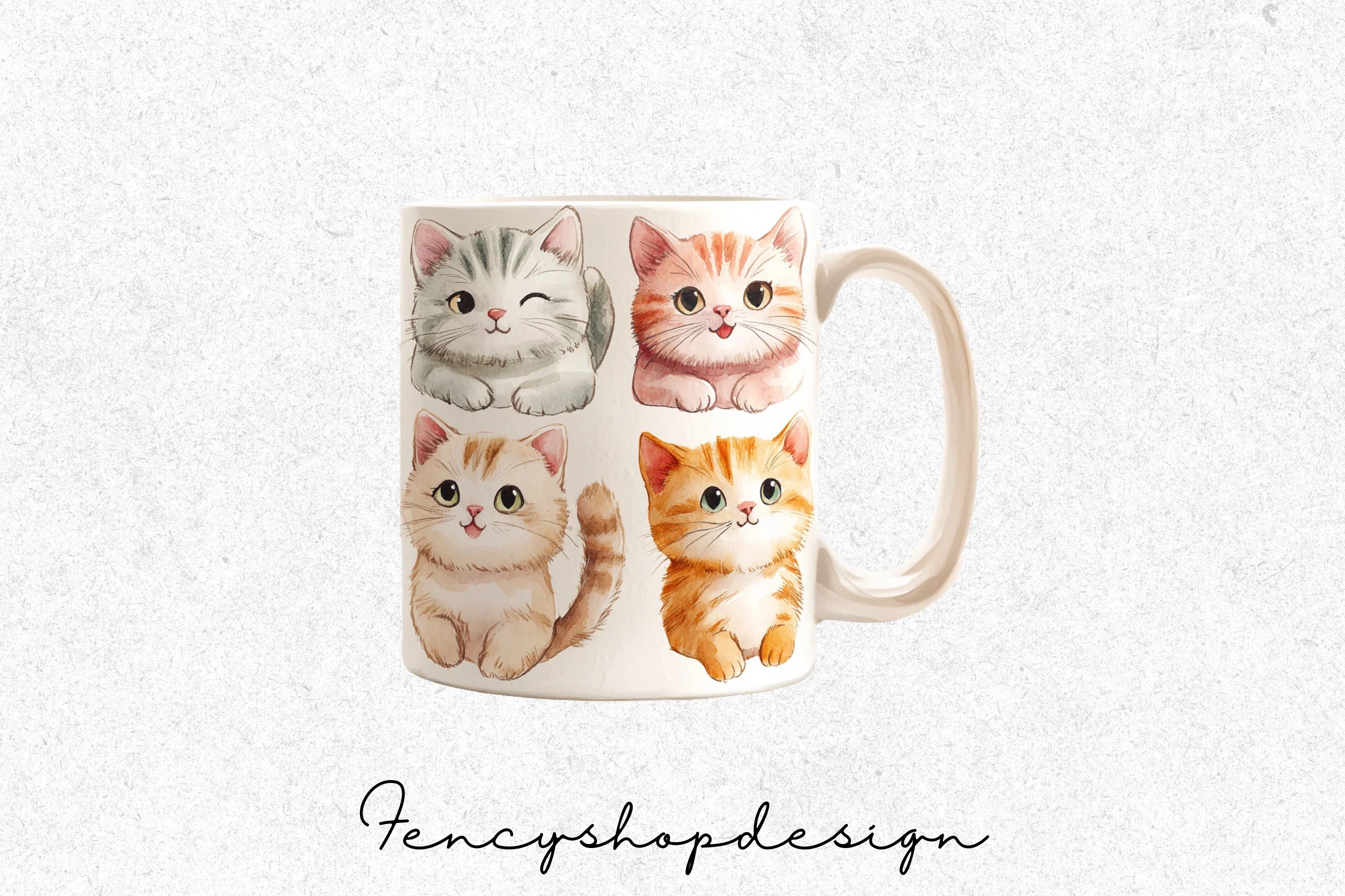 Cute Cats in Mugs Clipart Bundle - Image 3