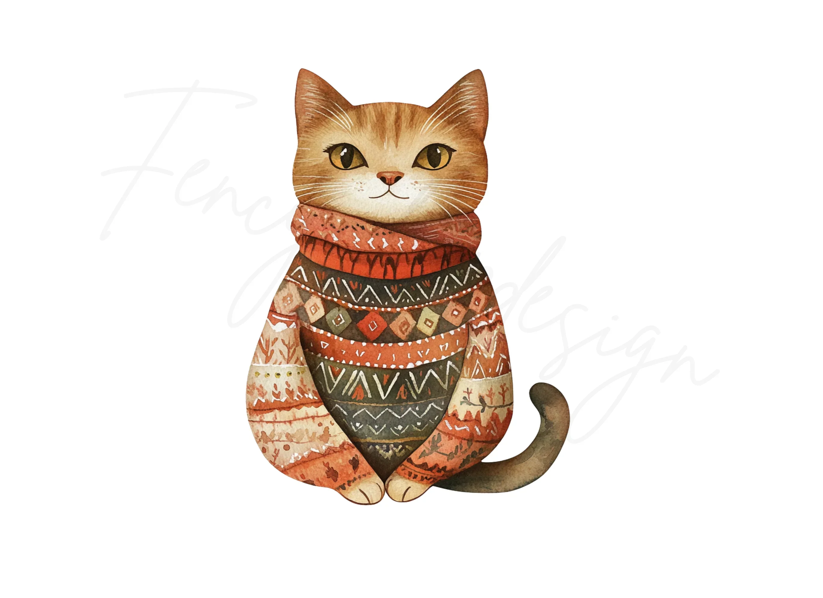 Cute Cats in Sweaters Clipart Bundle - Image 2