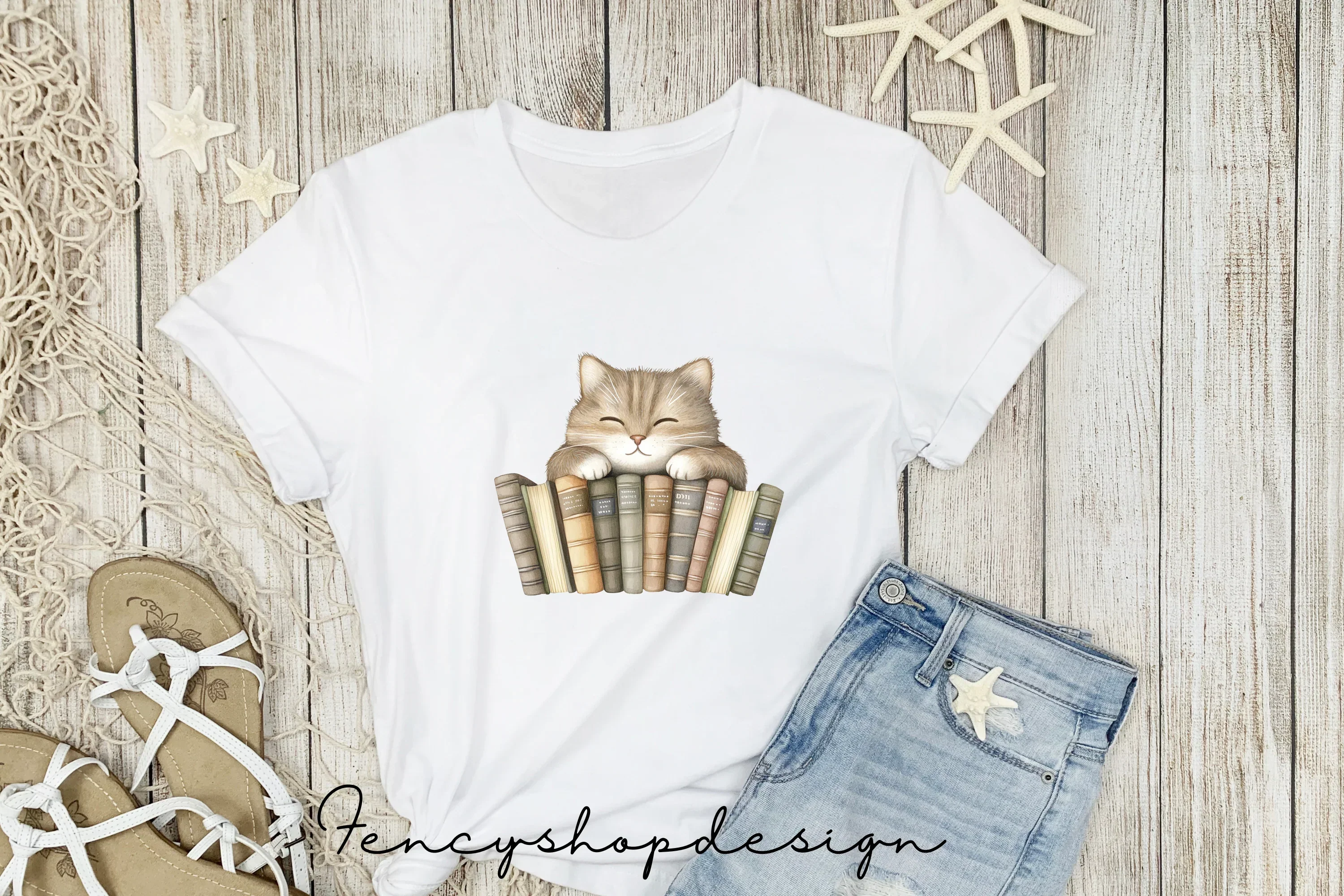 Cute Cats Sleeping on Books Clipart Bundle - Image 5
