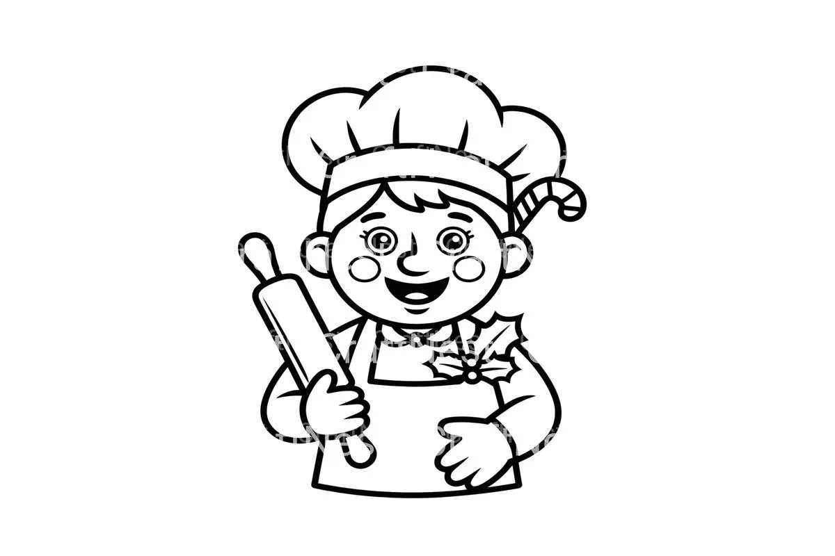 Cute Chef with Rolling Pin Coloring Books - Image 4