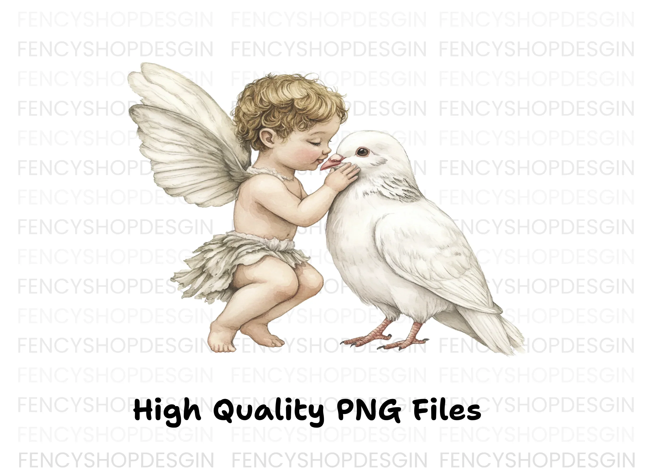 Cute Cherubs and Doves Clipart Bundle - Image 2