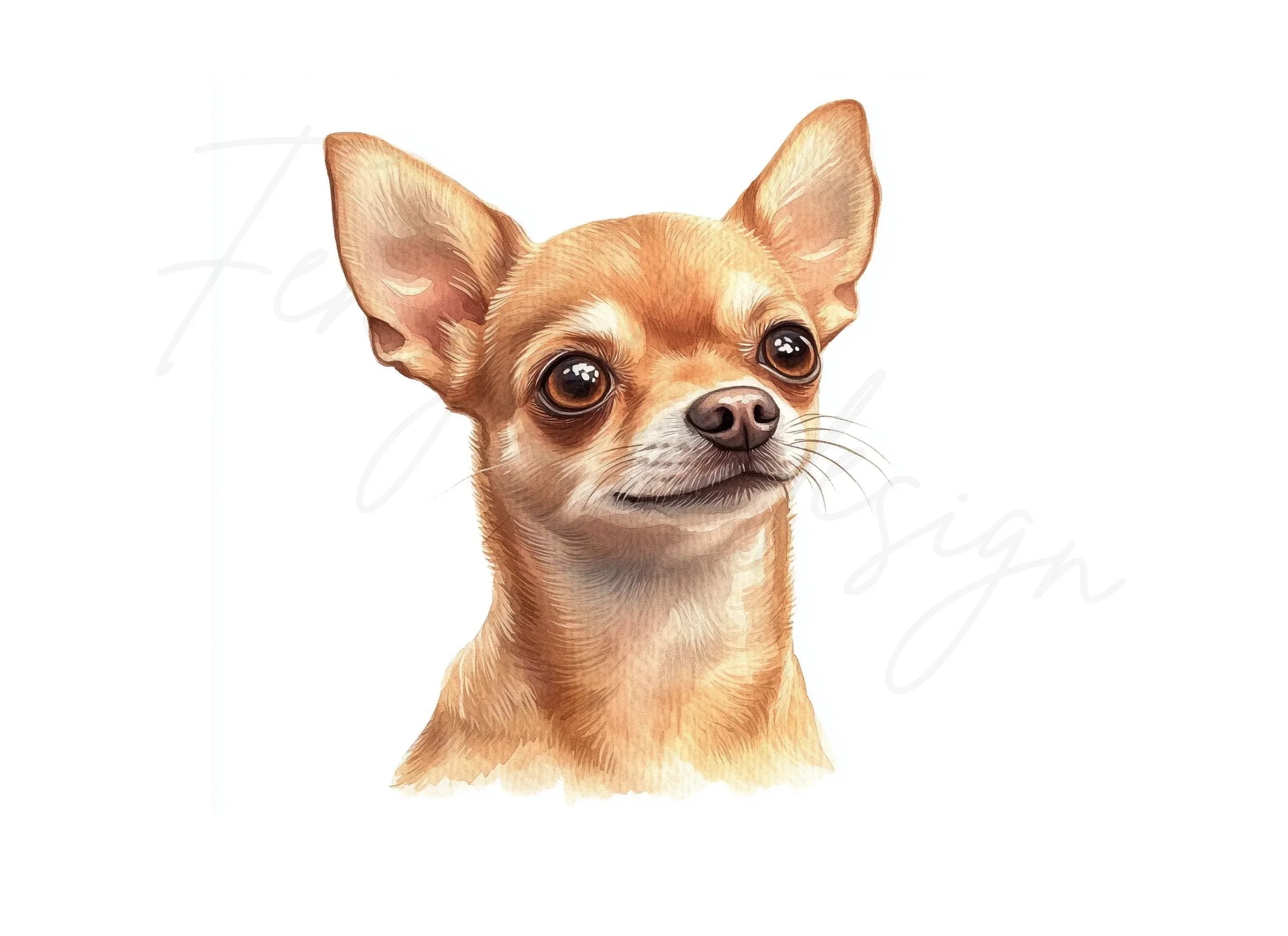 Cute Chihuahua Dog Head Portrait Clipart Bundle - Image 3