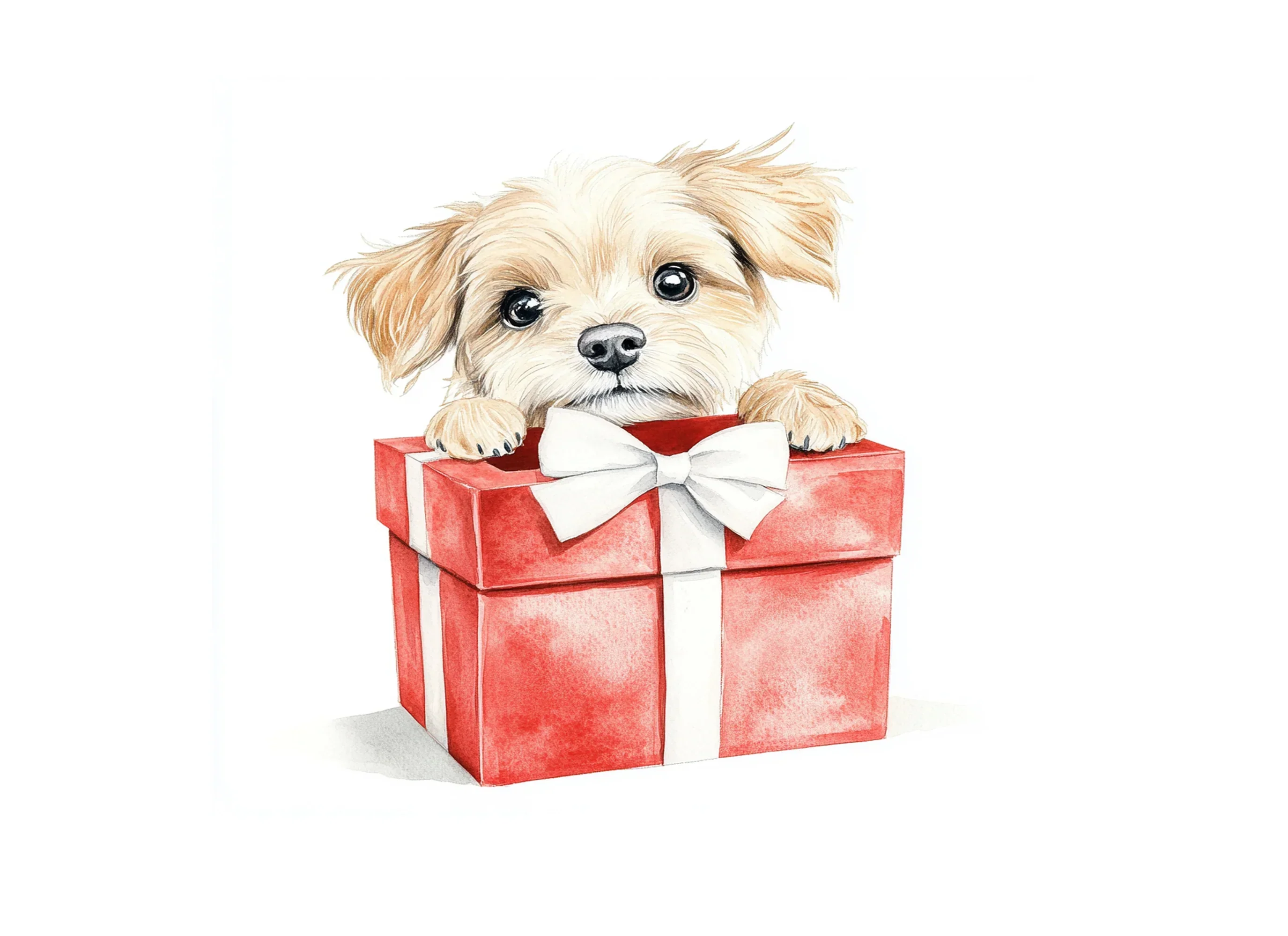 Cute Chihuahua Puppy in Red Gift Box Clipart Bundle - Image 3