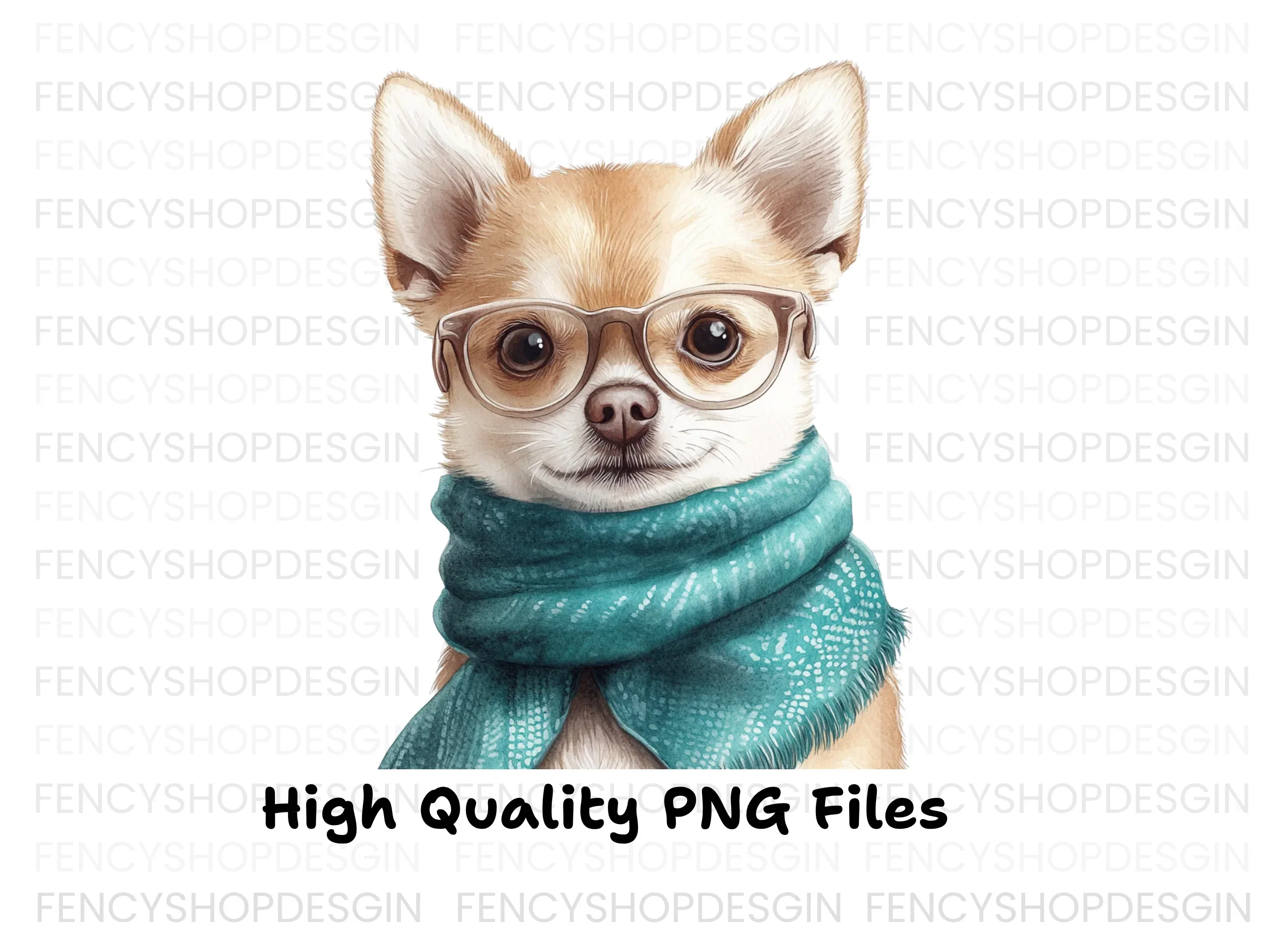 Cute Chihuahua with Glasses Clipart Bundle - Image 2