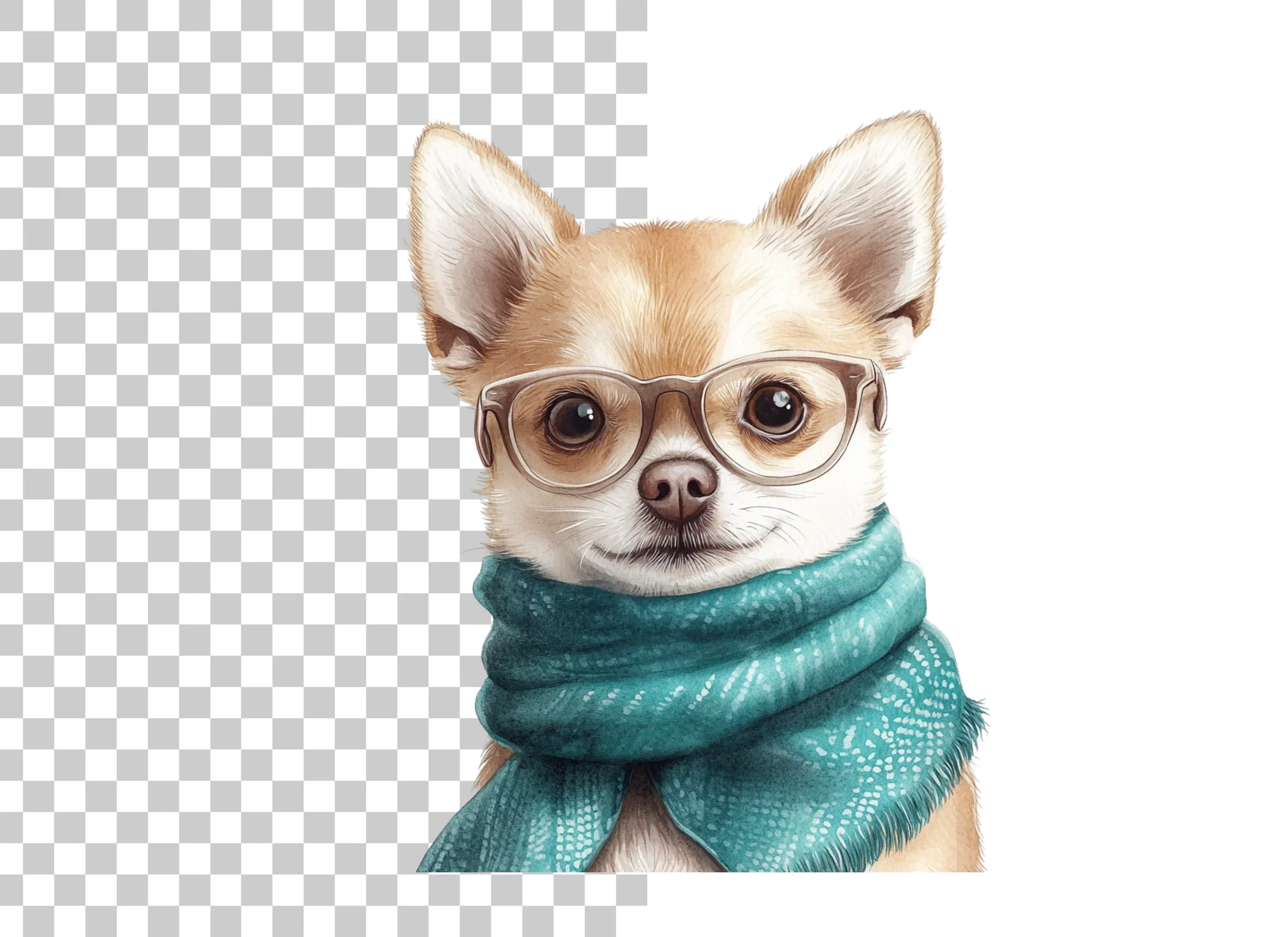 Cute Chihuahua with Glasses Clipart Bundle - Image 3