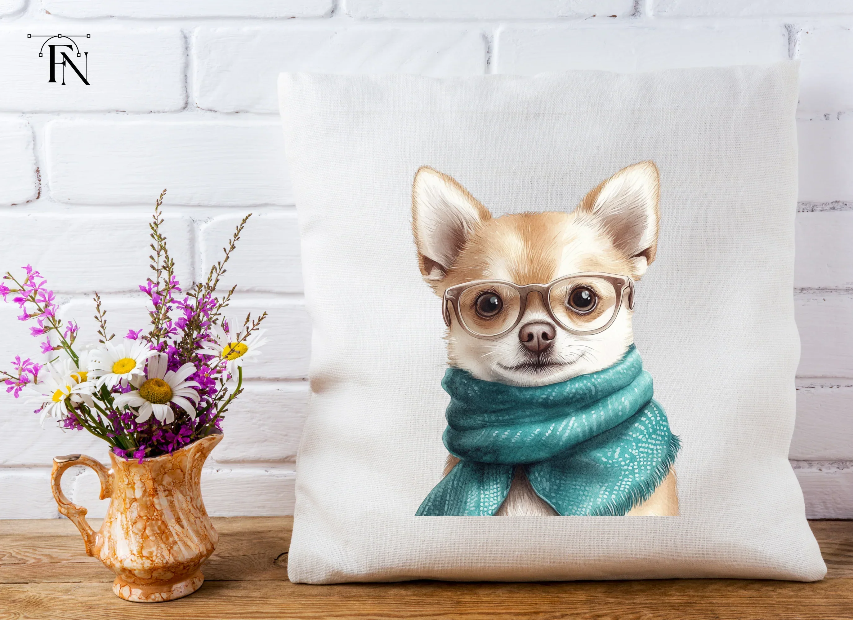 Cute Chihuahua with Glasses Clipart Bundle - Image 4