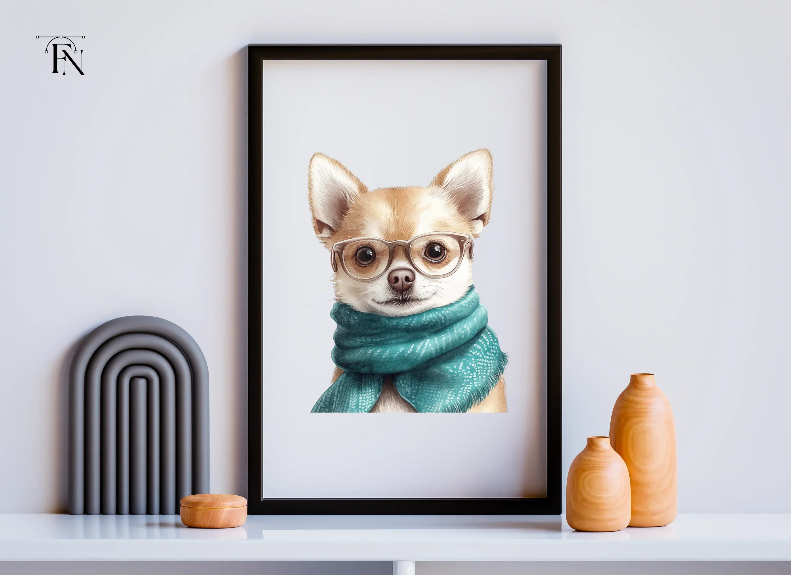 Cute Chihuahua with Glasses Clipart Bundle - Image 5