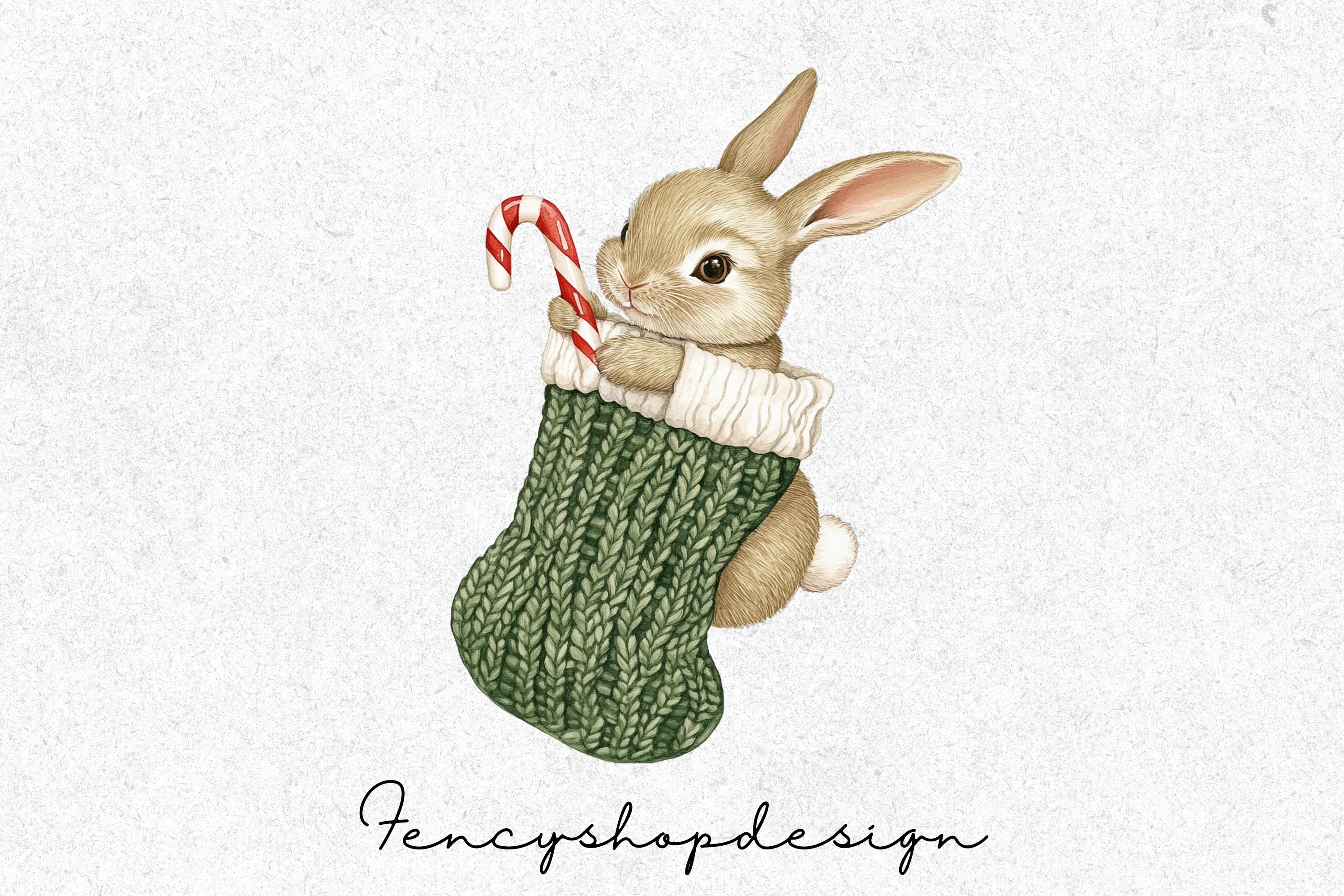 Cute Christmas Animals in Stockings Clipart Bundle - Image 4