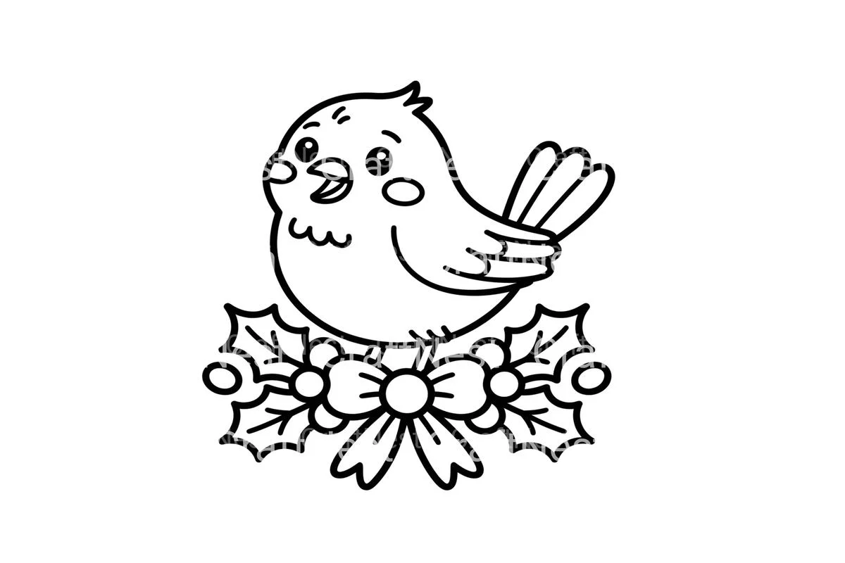 Cute Christmas Birds Coloring Books - Image 2