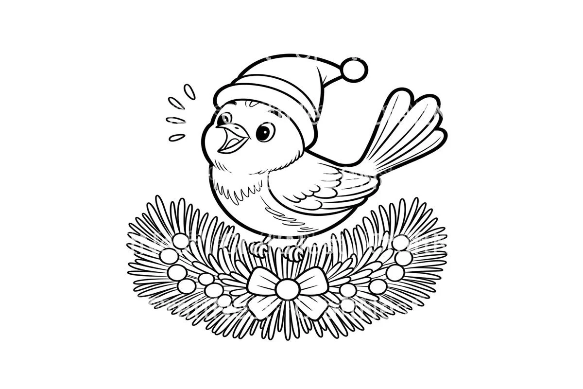 Cute Christmas Birds Coloring Books - Image 4