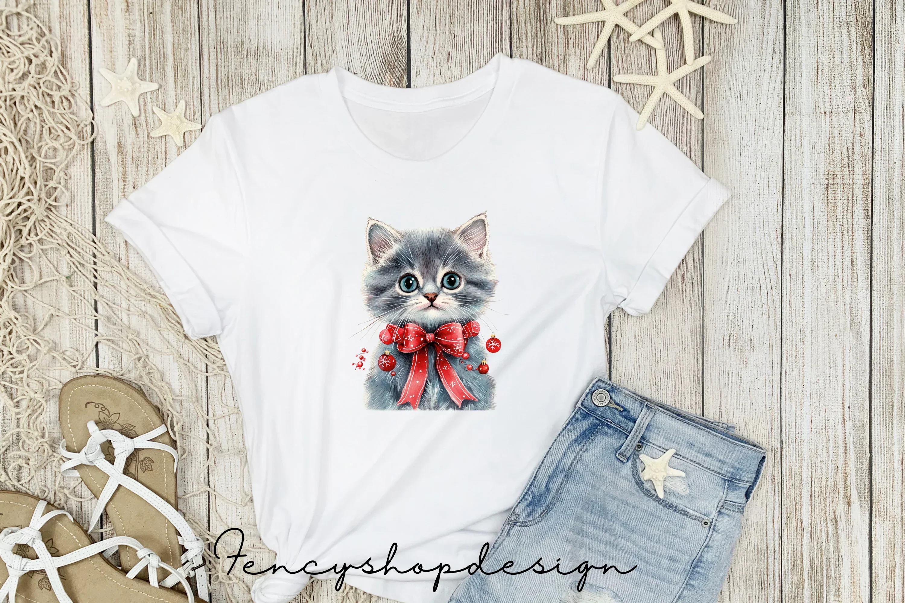 Cute Christmas Cat Clipart Bundle - Image 4